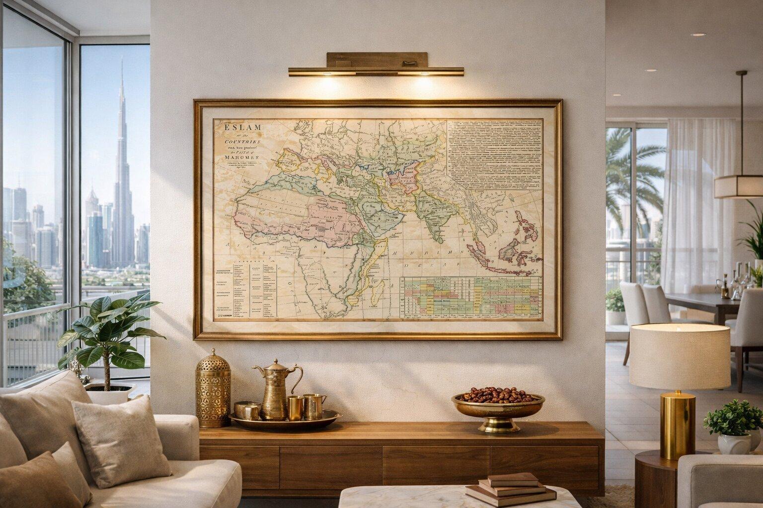 Islamic World Map with Africa, Middle East, India, Indies, Wilkinson 1817