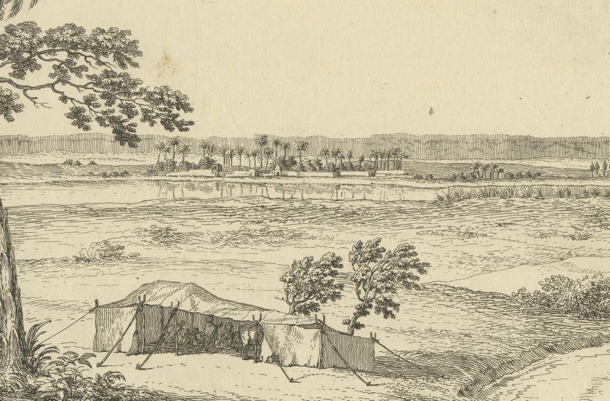 Island and Village of Cufeeq between Sol and Cafi – Egypt Engraving, c.1755