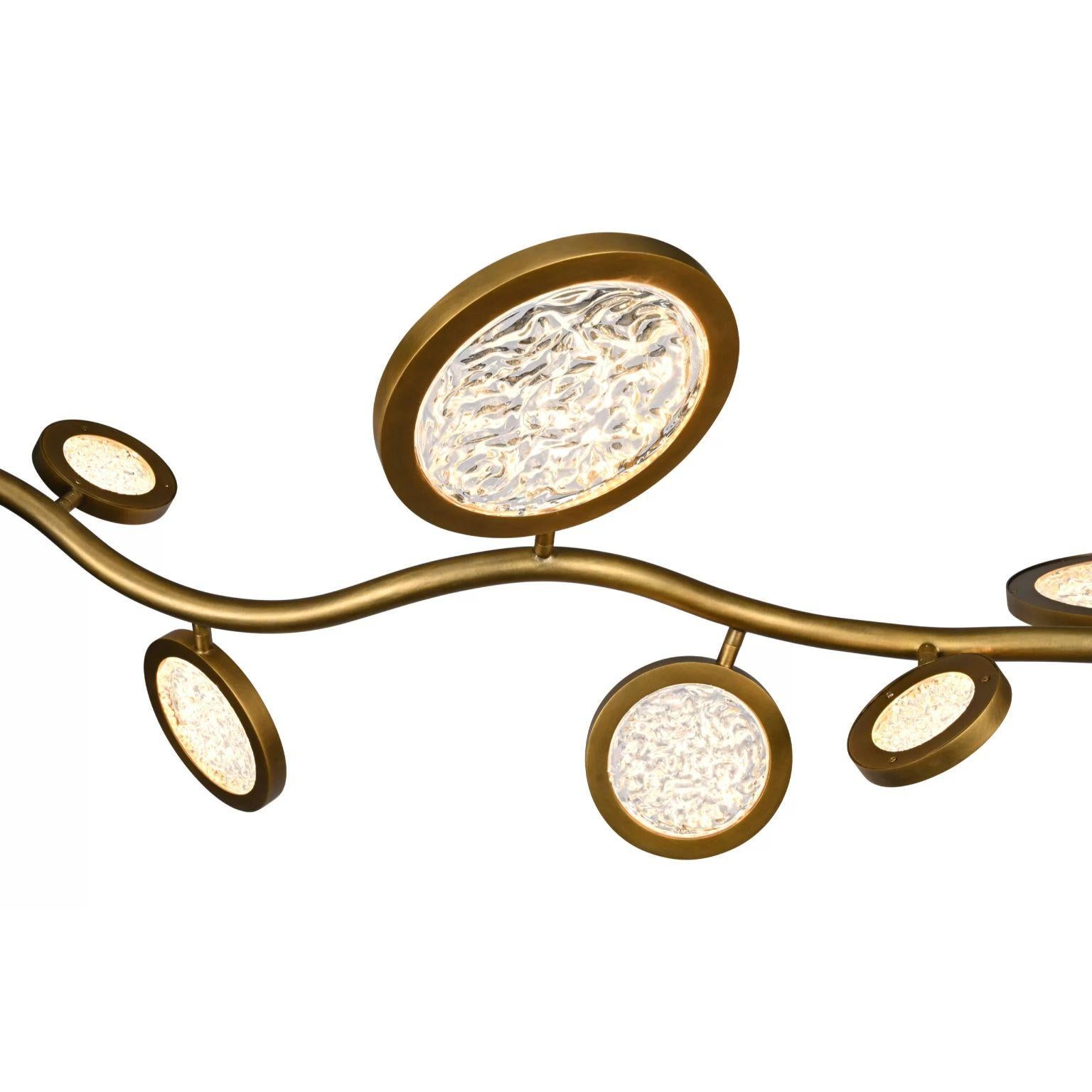 Post-Modern Island Circles Black Brass Pendant Lamp by Dainte For Sale