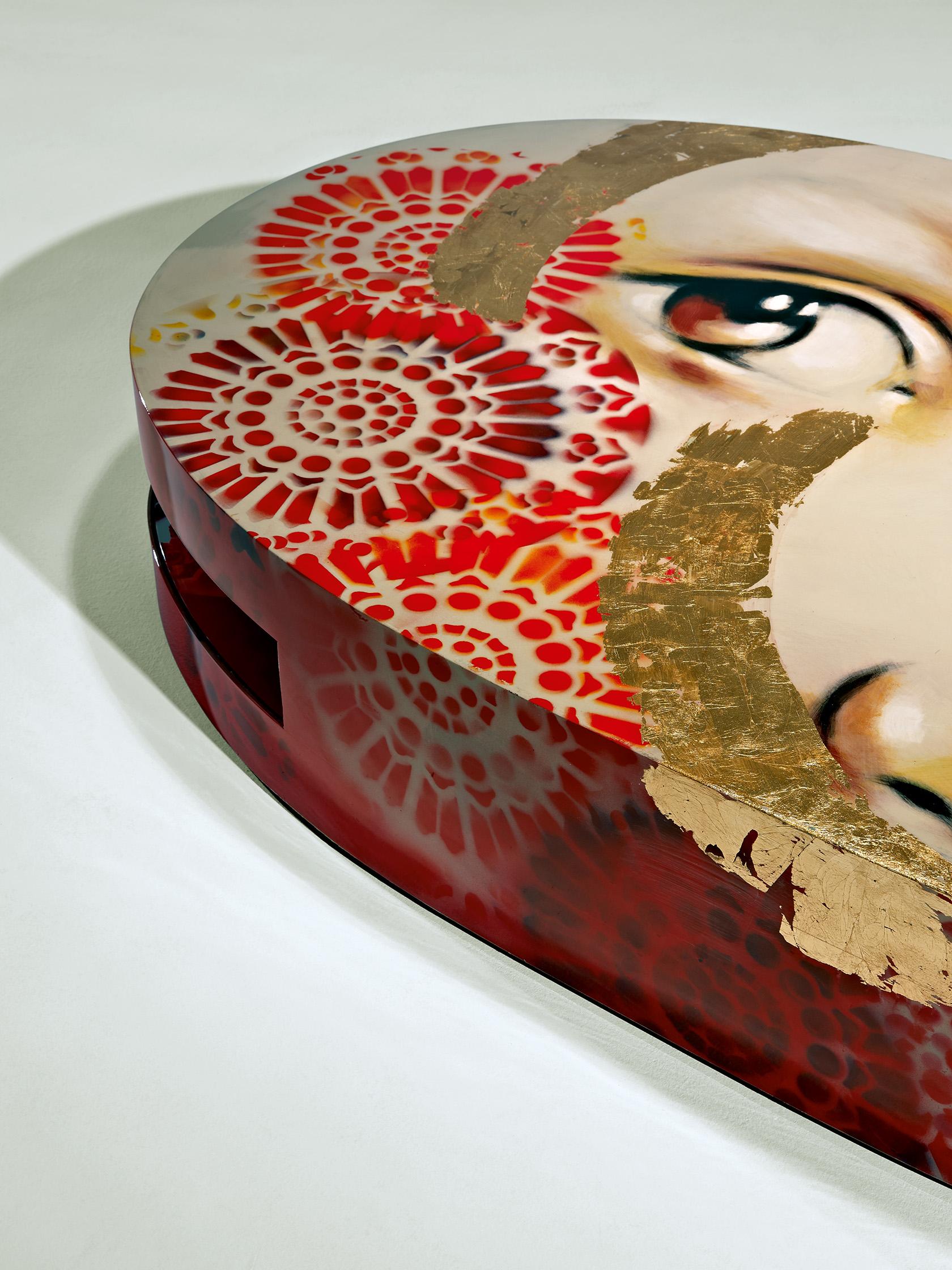 Portuguese Island Contemporary and Customizable Coffee Table Handmade Painted  For Sale