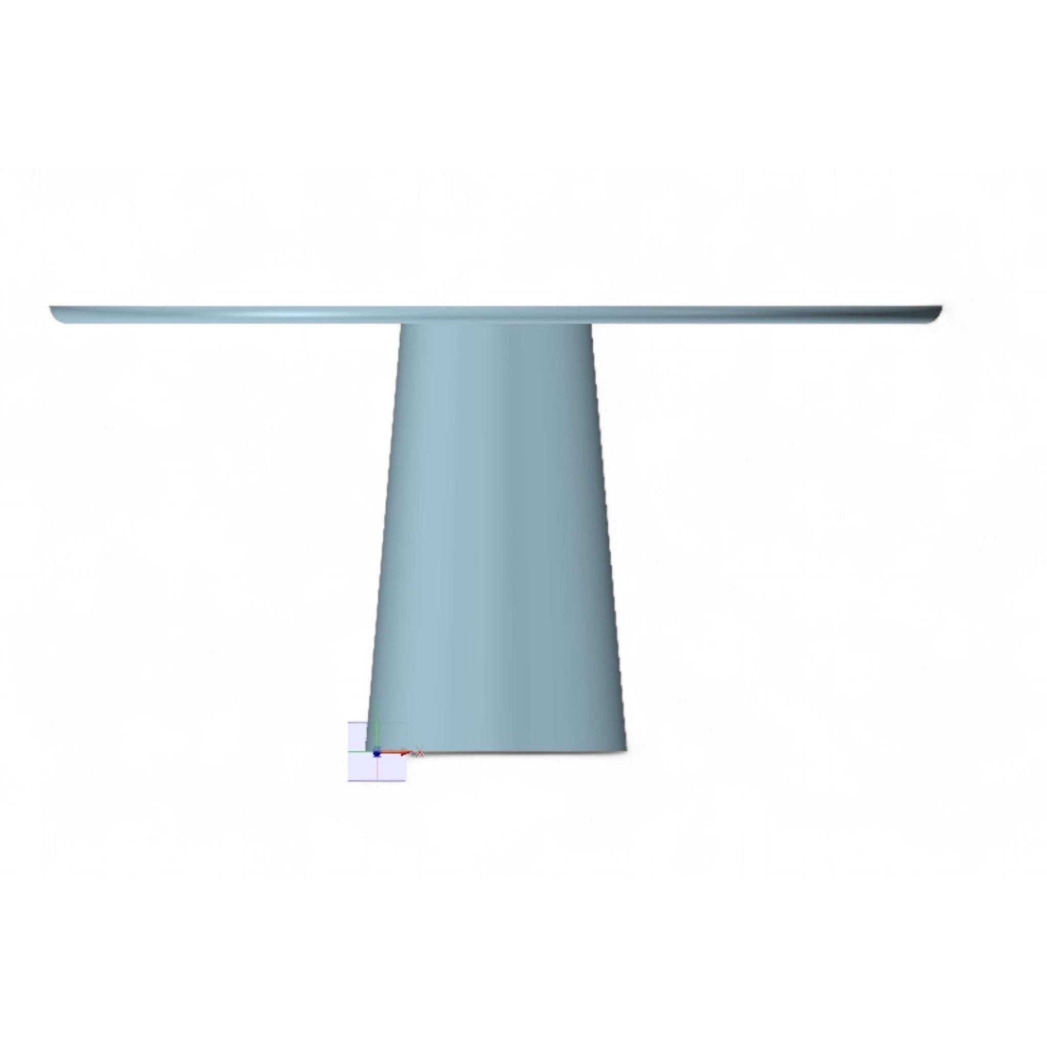 Hand-Crafted ISLAND Dining Table - 52”Ø - Travertine Stone, Round, Stain Resistant, Modern For Sale