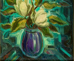 1960s Italian Signed Still Life With Flowers