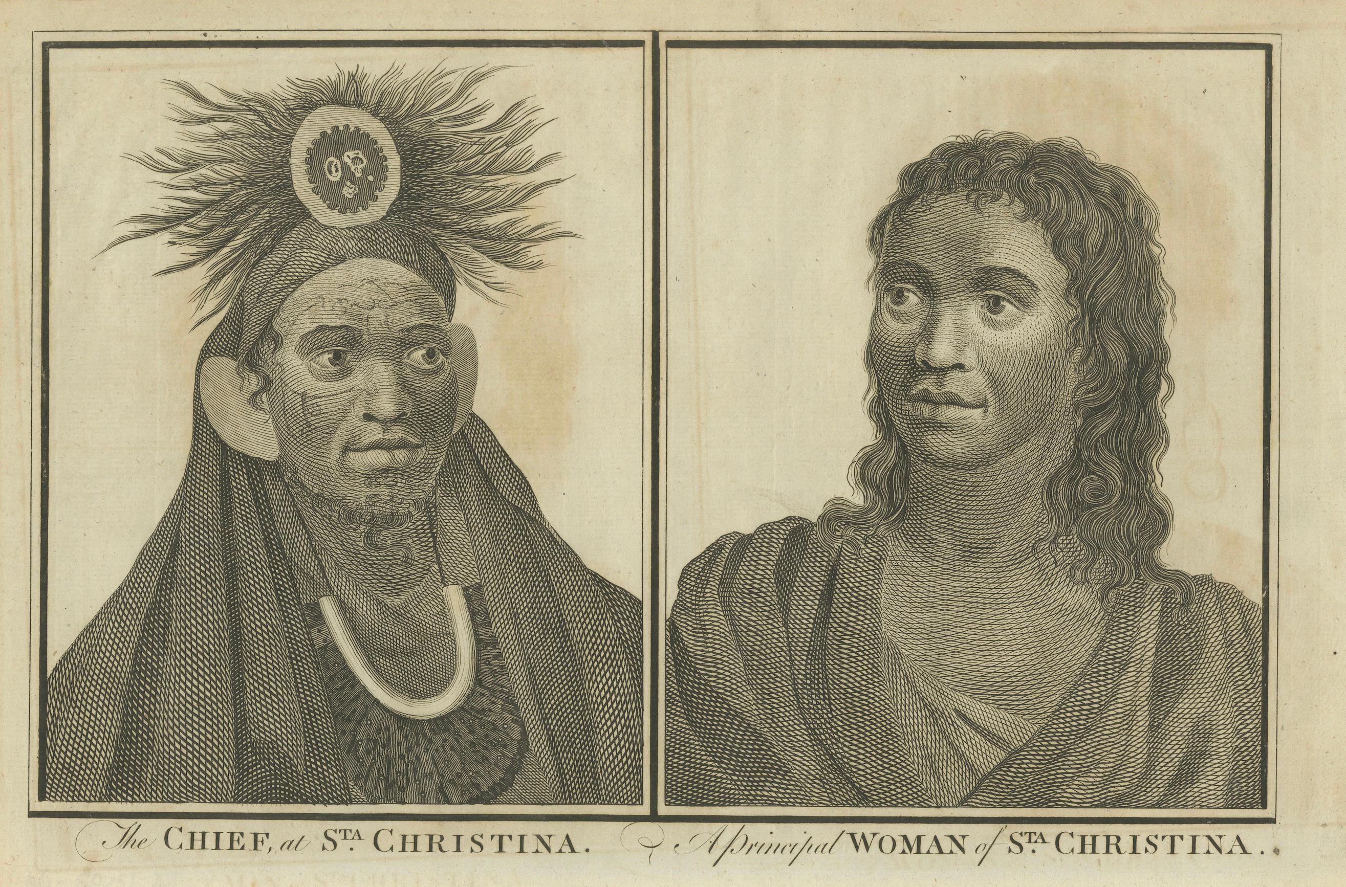 Paper Island Leadership: The Chief and a Principal Woman of Santa Cristina, circa 1785 For Sale
