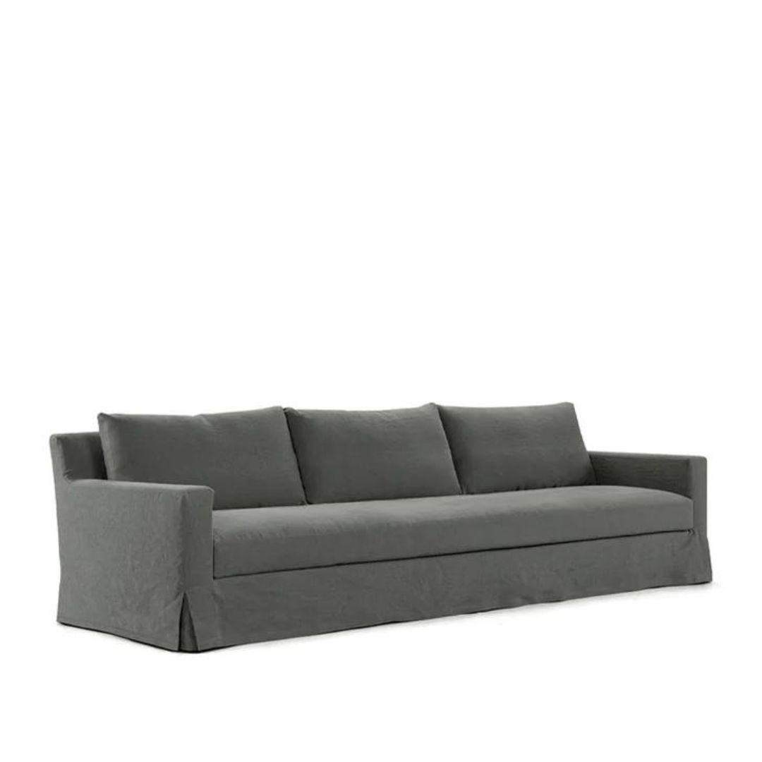 Espagnol Canapé Island Linen and Hemp Slipcover, fabriqué sur mesure en Espagne en vente