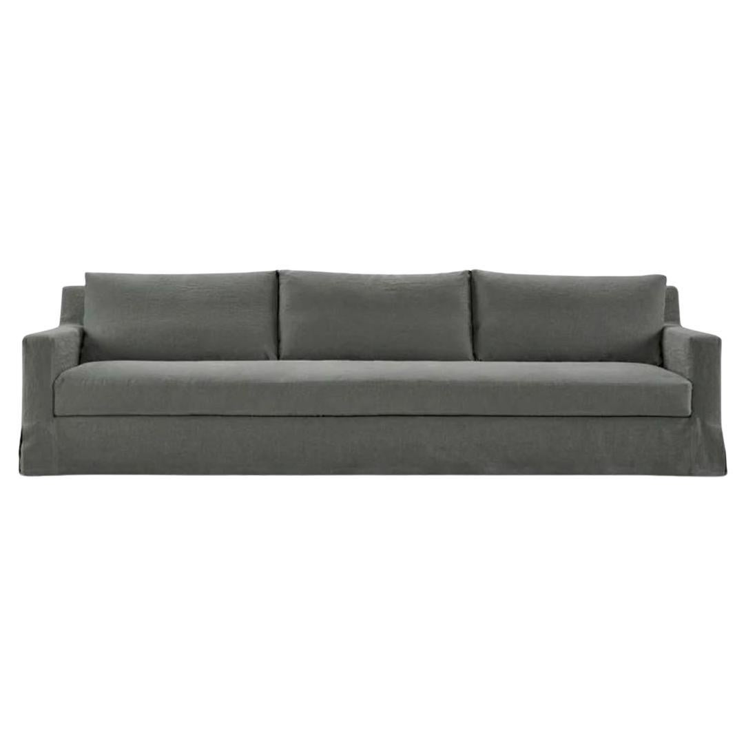 Island Linen and Hemp Slipcover Sofa, Custom made in Spain