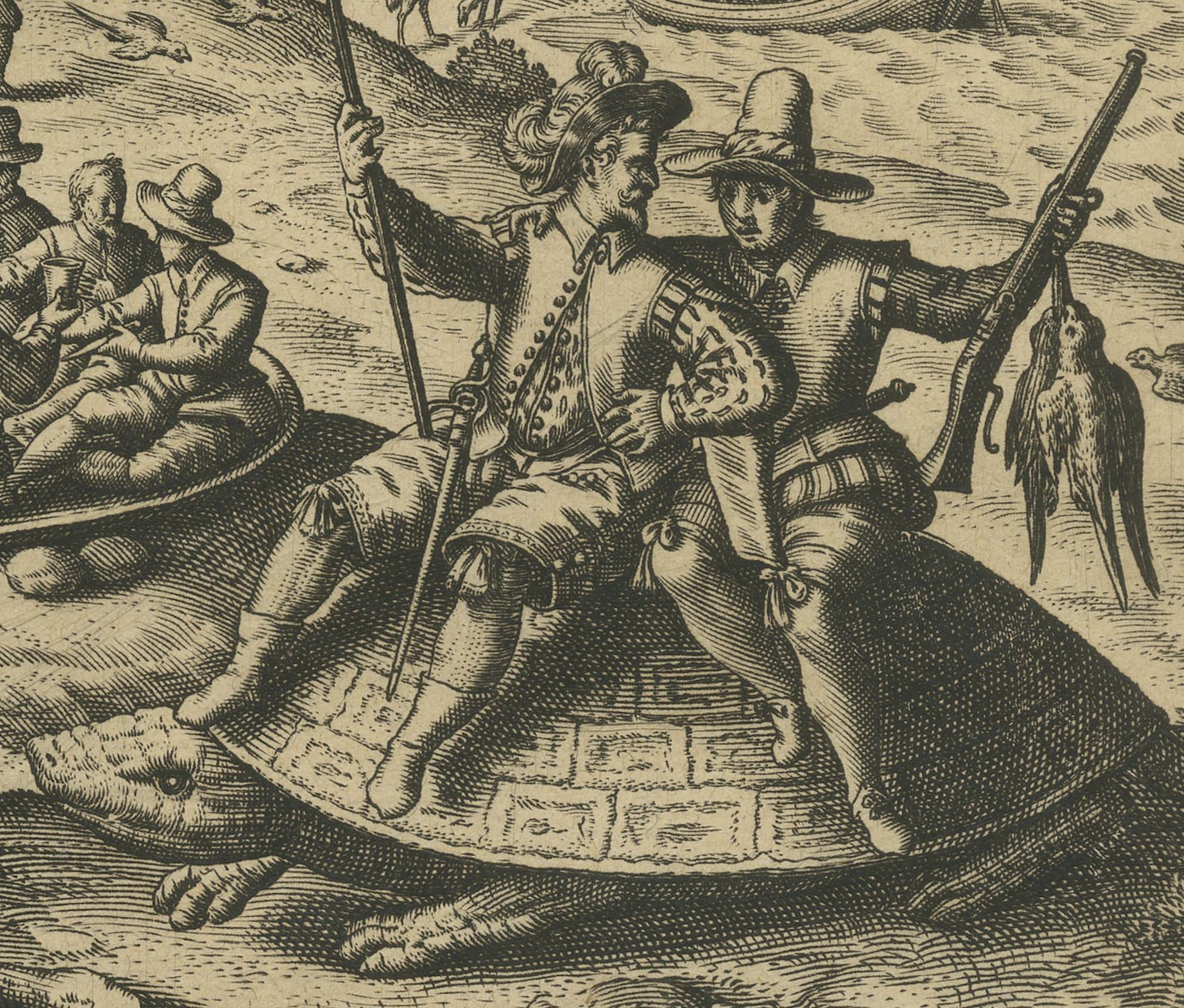 L'île des géants : La gravure de Bry des merveilles de Mauritius, 1601 Bon état - En vente à Langweer, NL