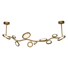 Island pendant light – Luxurious Brass and Textured Glass Light Fixture