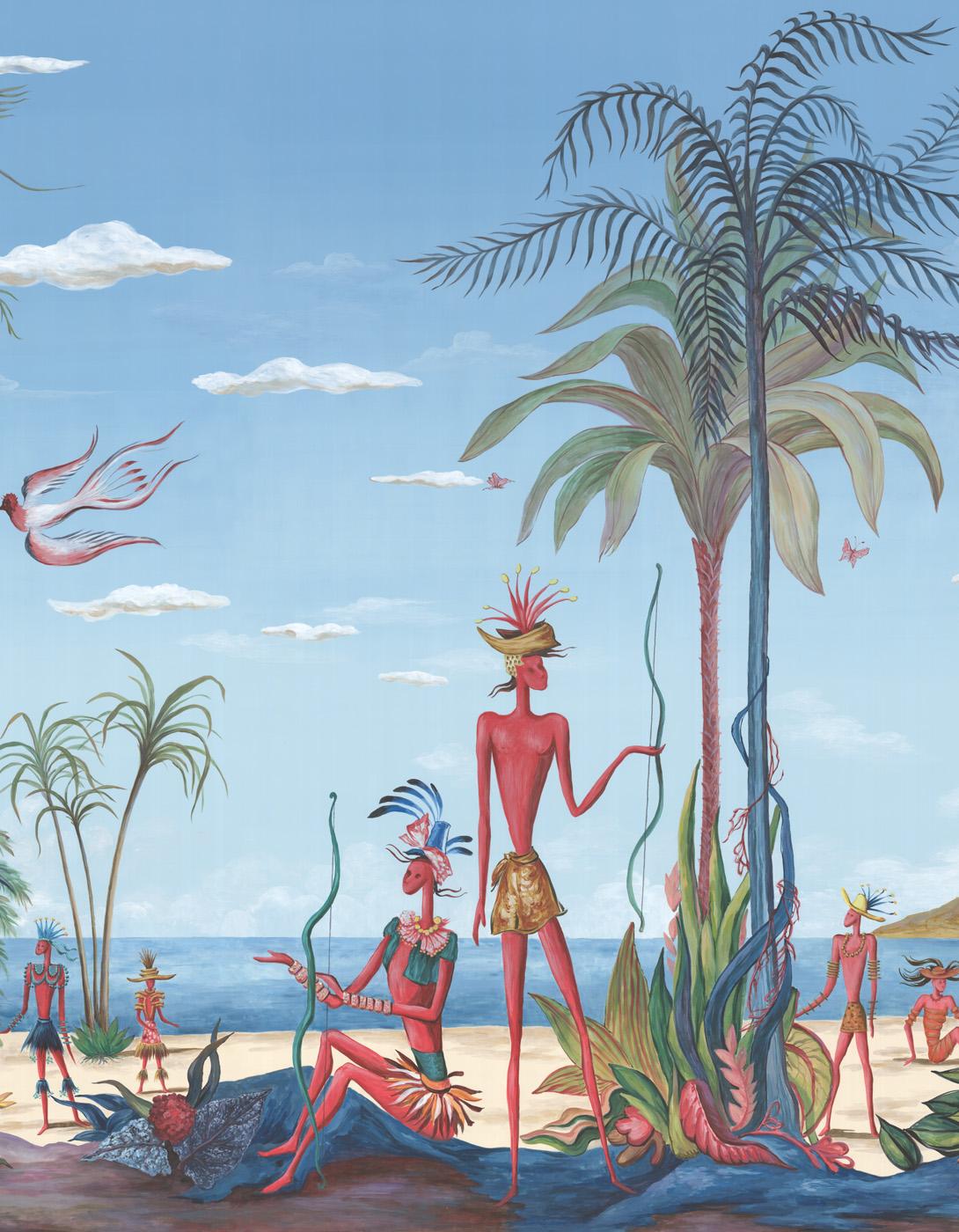American Island Reverie Tony Duquette Mural For Sale