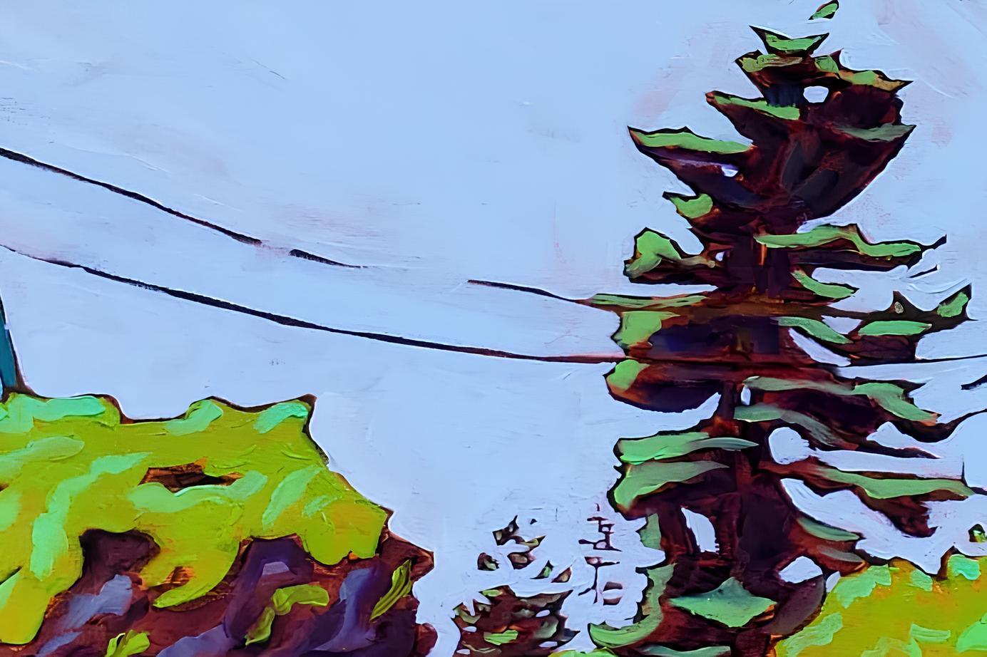 Americano Isle Au Haut di James Mattinson, 18x24, Olio su tela di Wood, 2022 in vendita