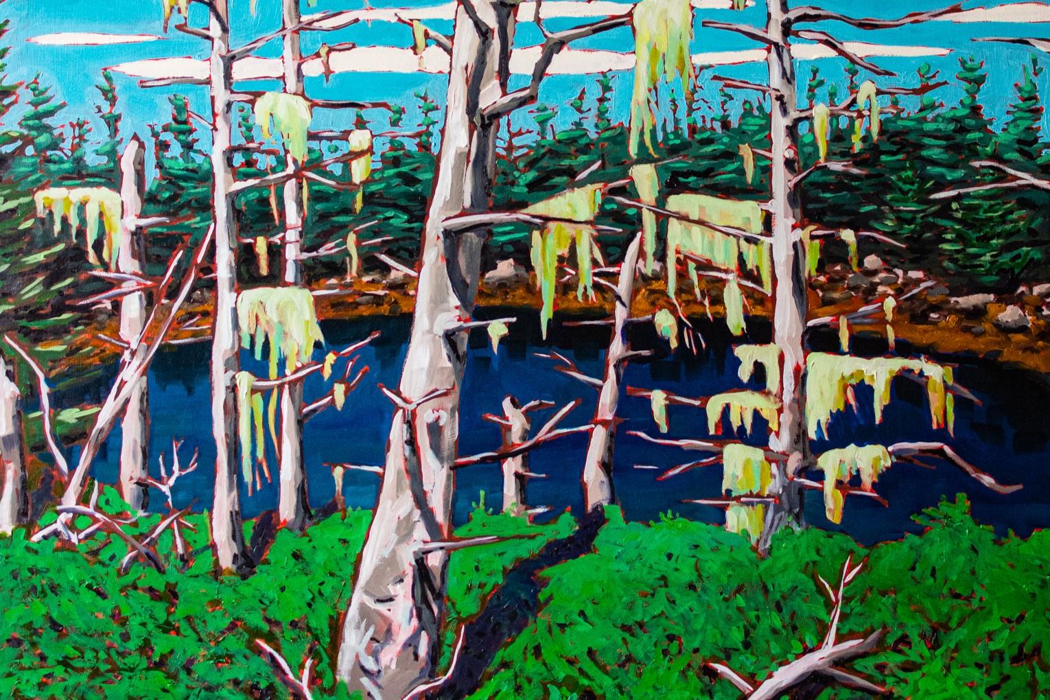 Américain Isle Au Haut par James Mattison, 36x48, huile sur toile de bois, peinture d'art en vente
