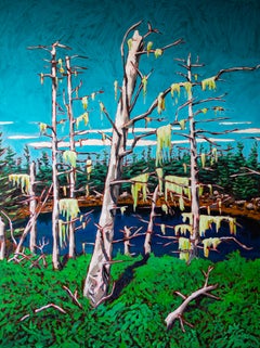 Isle Au Haut di James Mattison, 36x48, Olio su tela Wood, Pittura d'autore