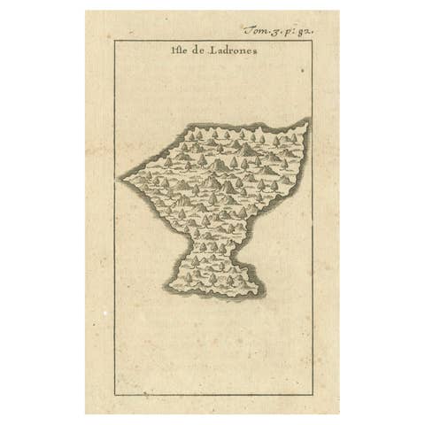 Isle de Ladrones: Early 18th-Century Map of the Mariana Islands by F. Bernard