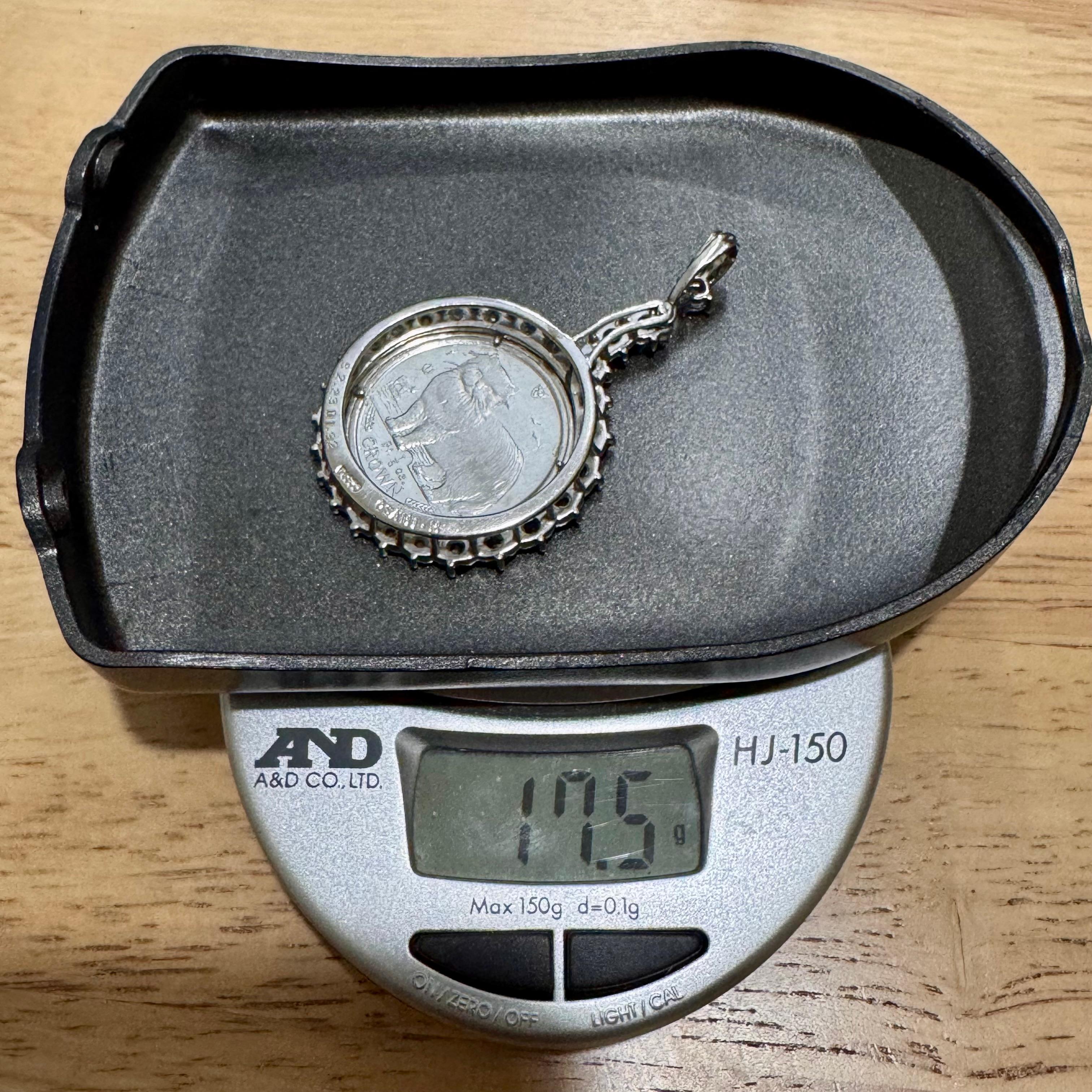 Isle of Man 1989 Gatto persiano Elisabetta II Moneta d'oro da 1/5 di corona Ciondolo Top in vendita 5