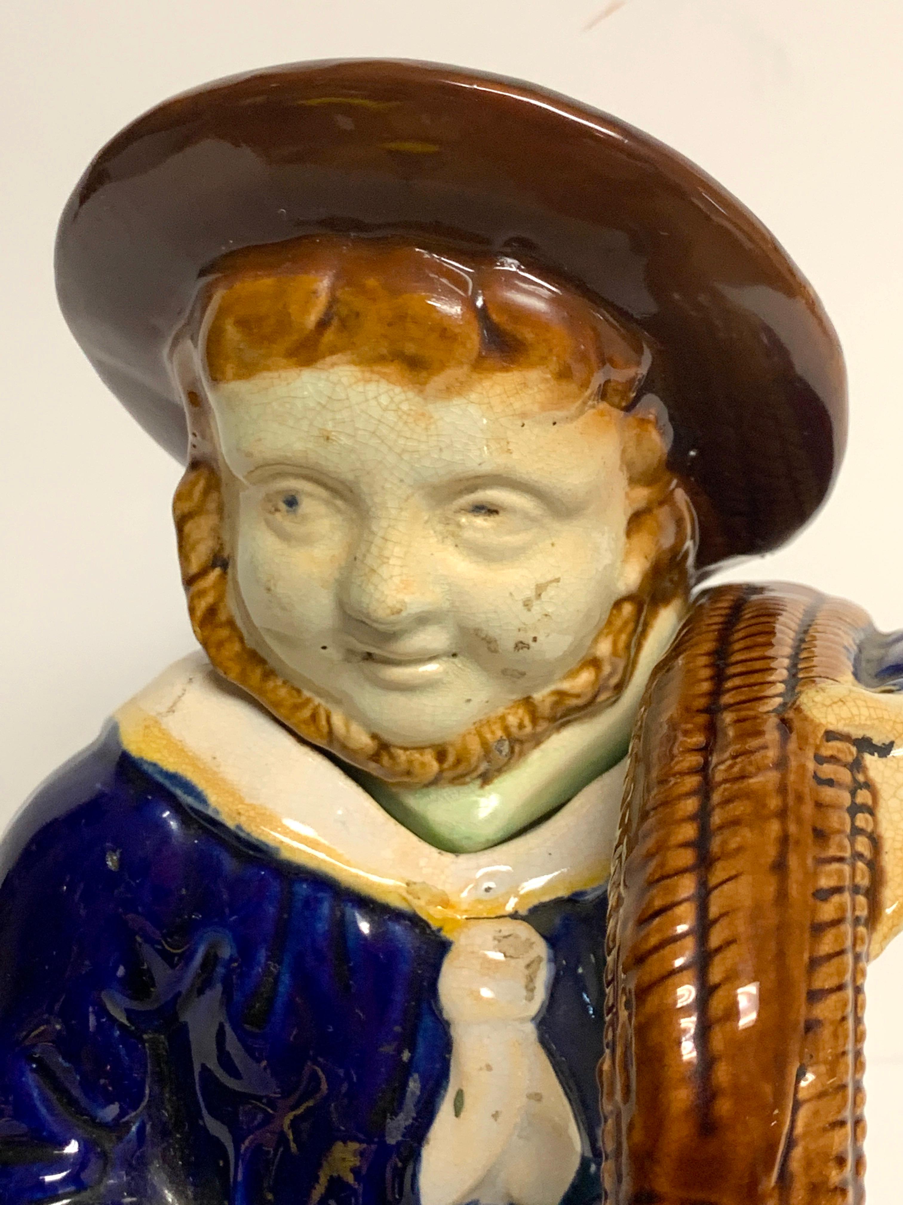 Isle of Man Majolica 'Manx Sailor' Teapot, by William Brownfield & Sons In Good Condition In West Palm Beach, FL