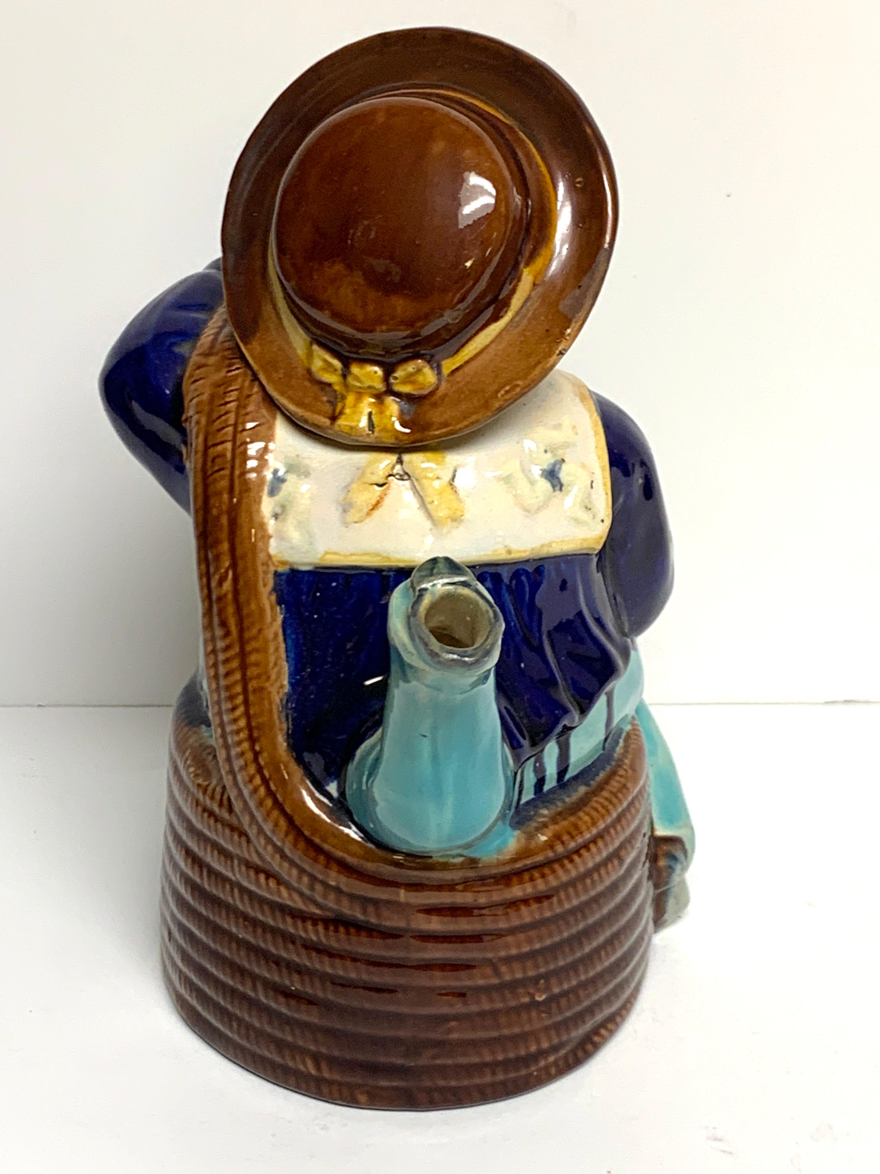 Isle of Man Majolica 'Manx Sailor' Teapot, by William Brownfield & Sons 1