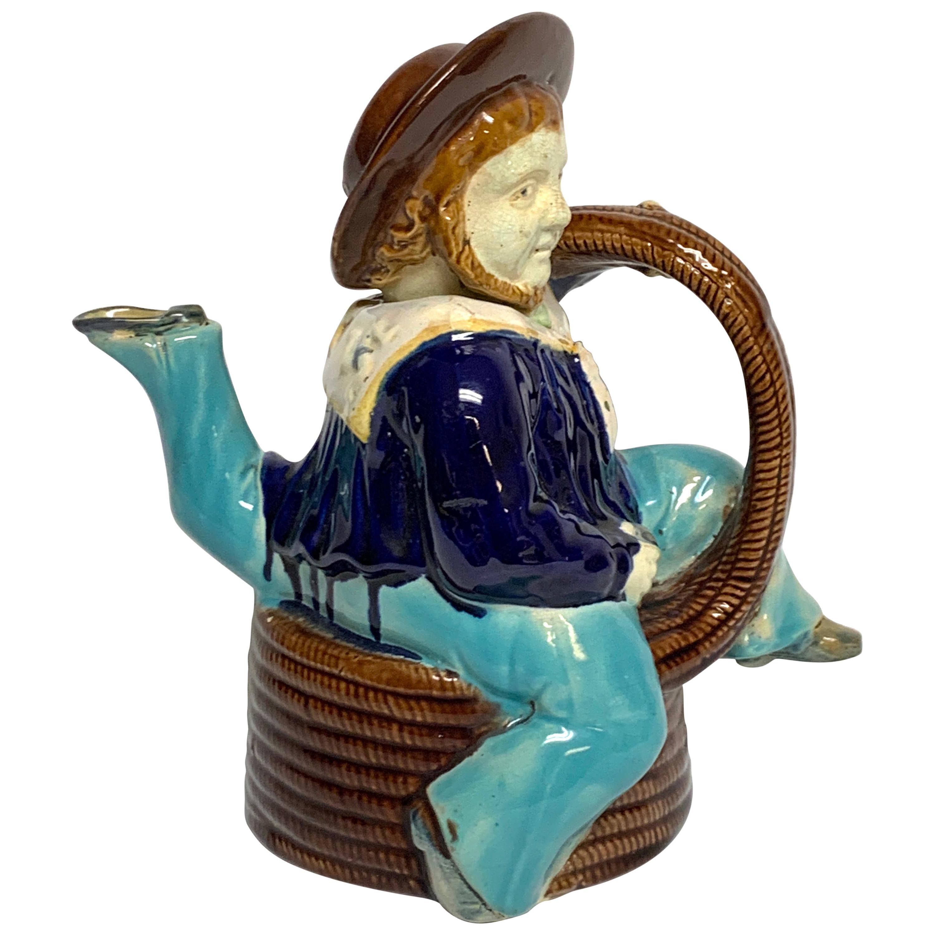Isle of Man Majolica 'Manx Sailor' Teapot, by William Brownfield & Sons