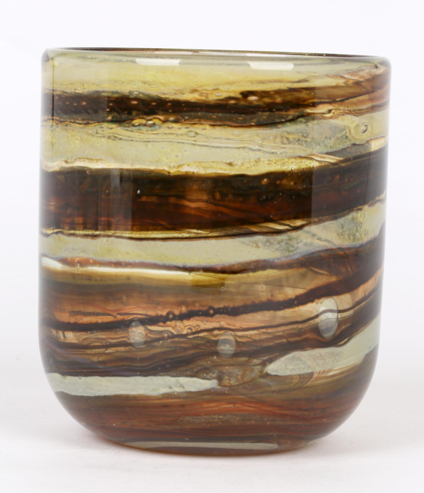 English Isle of Wight Art Glass Vase by Michael Harris