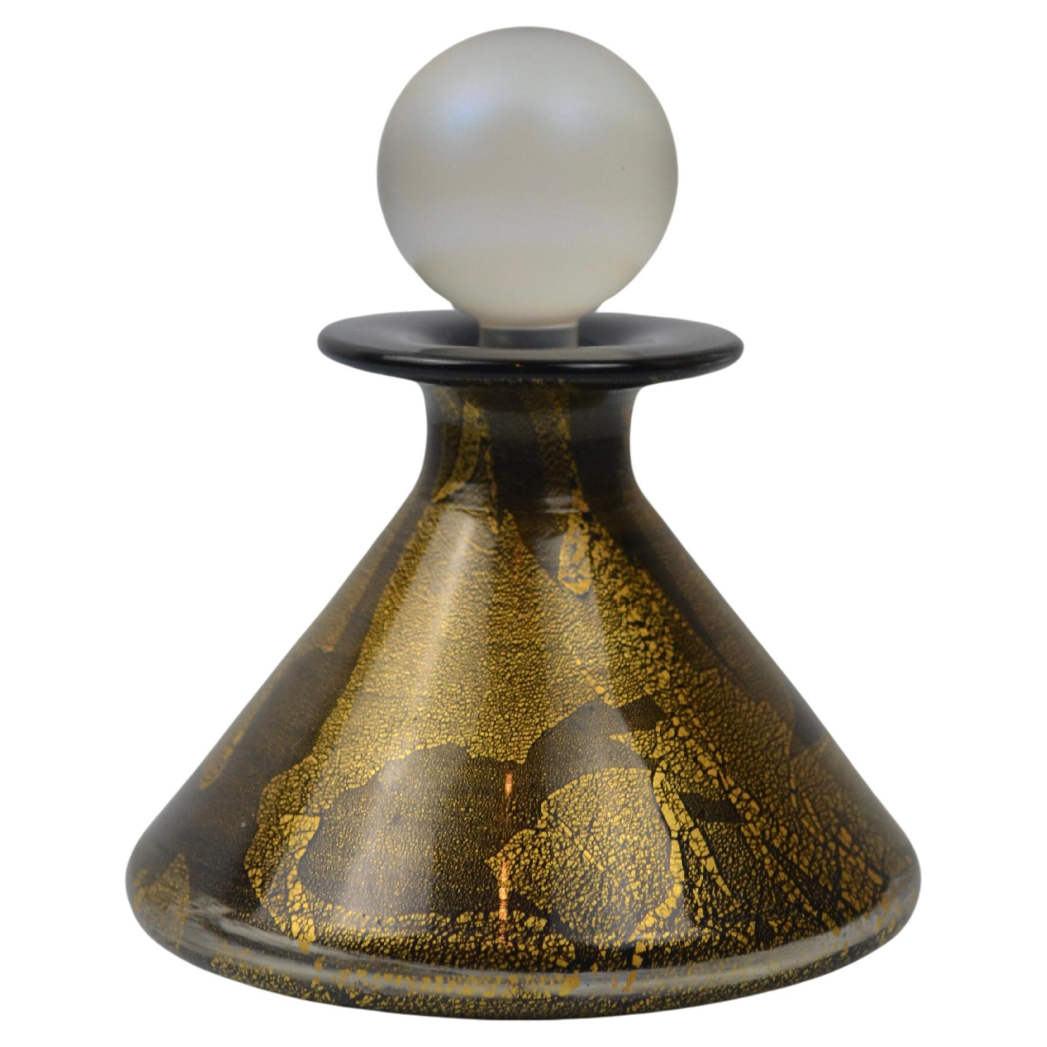 Isle of Wight Studio Glass Perfume Bottle – Gold Leaf, Vintage