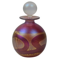 Isle of Wight Studio Glass Perfume Bottle – Pink 
Gold Iridescent, Vintage