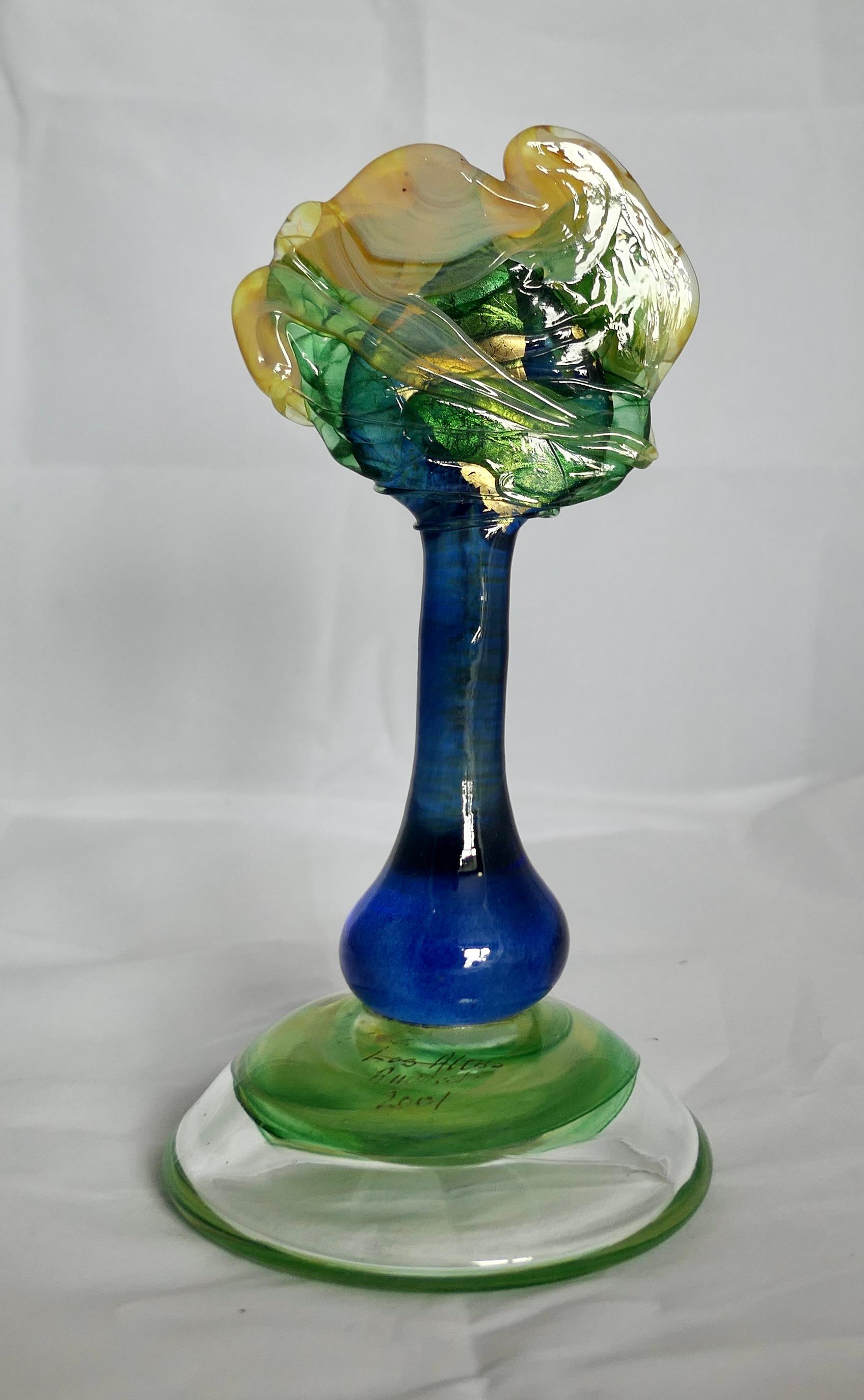Arts and Crafts Isle of Wight Studio Glass Tree Signé Martin Evans  Superbe pièce   en vente