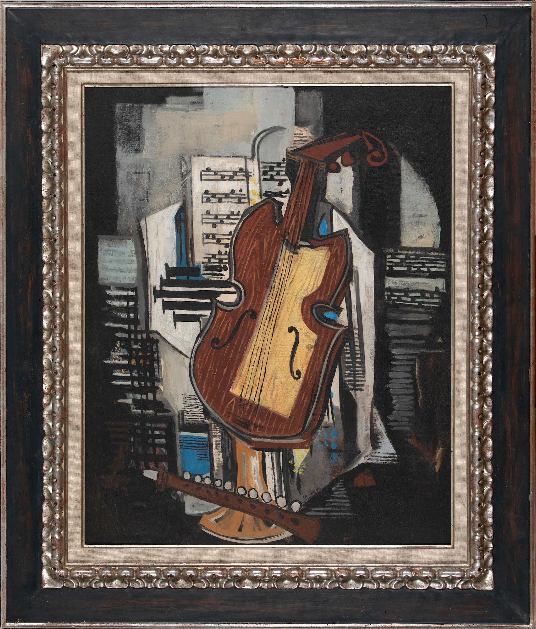 Nature morte au violon	par Ismael de la Serna - Peinture cubiste, Nature morte en vente 1