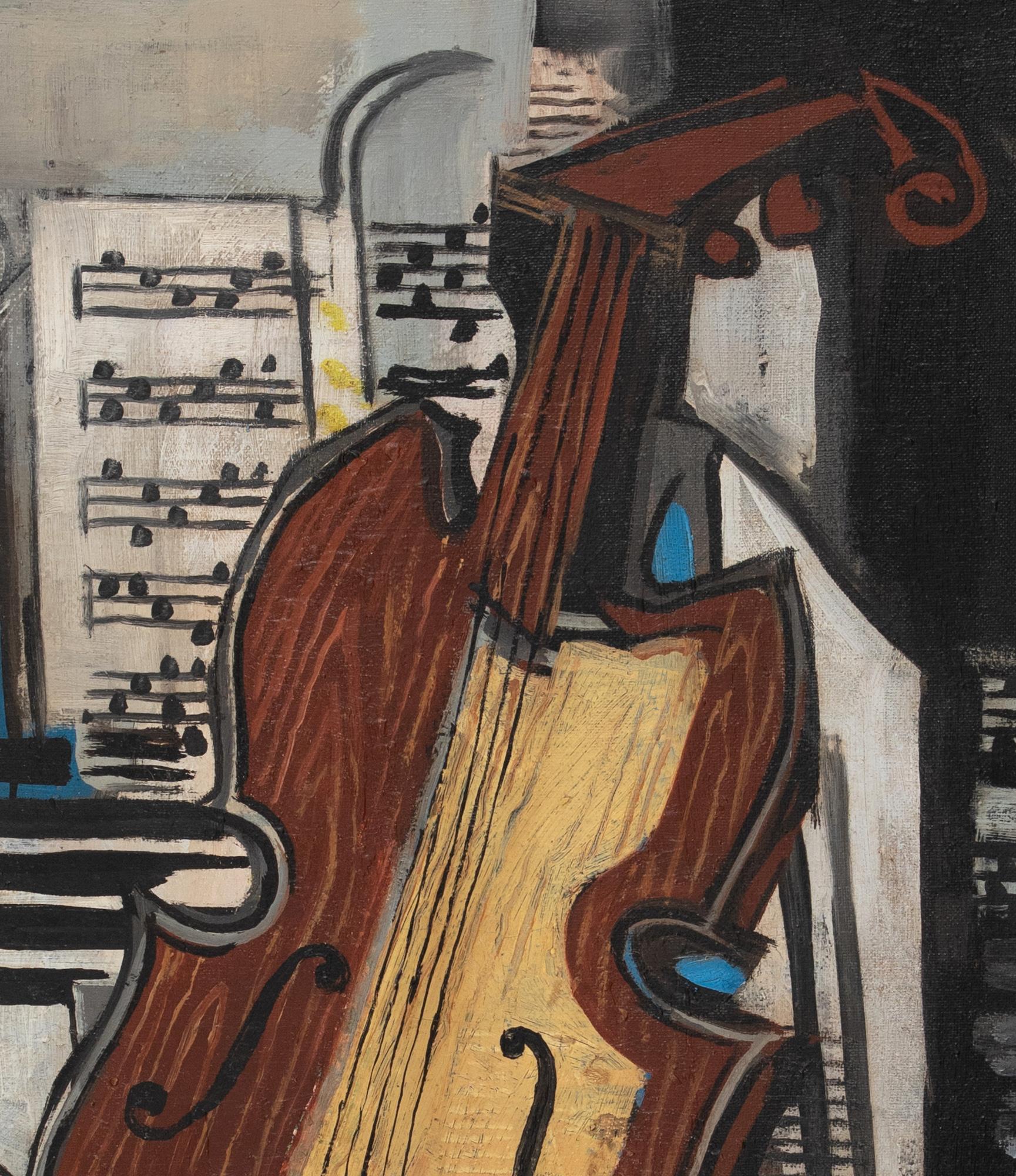 Still Life with Violin	by Ismael de la Serna - Cubist painting, Still Life For Sale 1