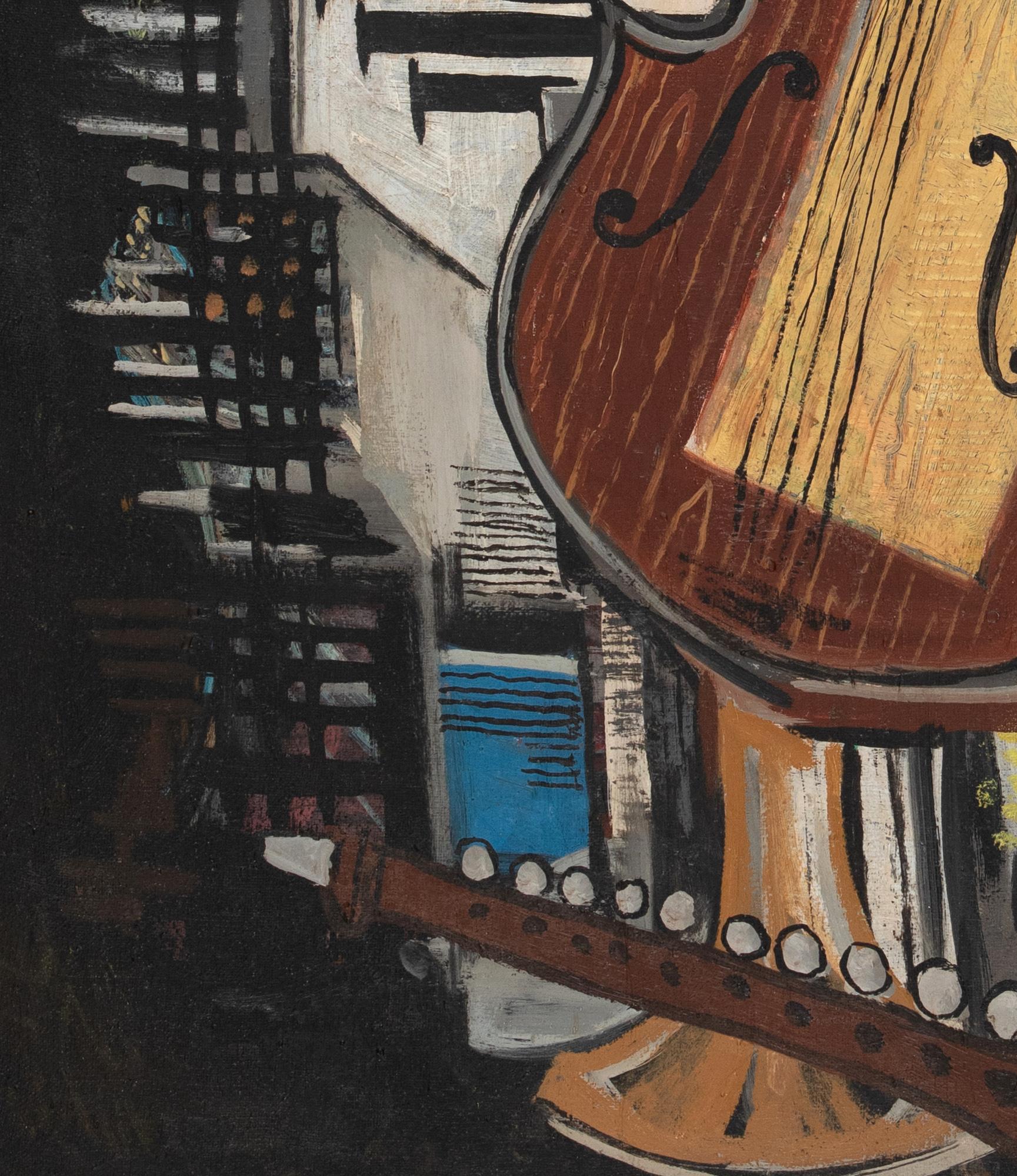 Still Life with Violin	by Ismael de la Serna - Cubist painting, Still Life For Sale 2