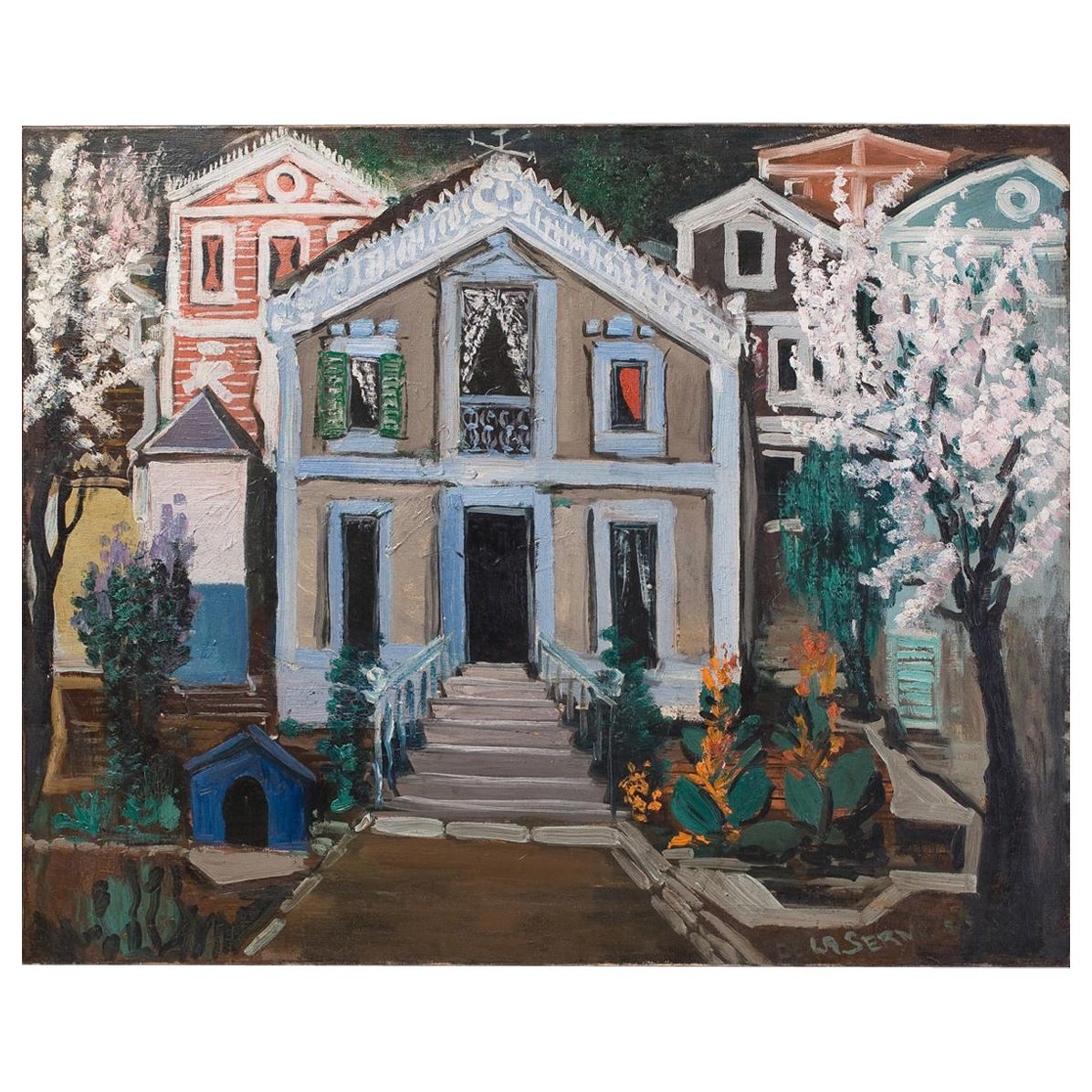Ismael de la Serna ''The House'' Signed and Dated 1929 For Sale