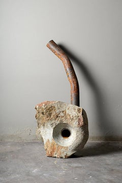 Harmony, Ismael Shivute, Soapstone and reclaimed metal, sculpture, hand carved
