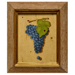 Ismail Olchen French Trompe l’Oeil Oil Painting Grapes and Ladybugs, 1991
