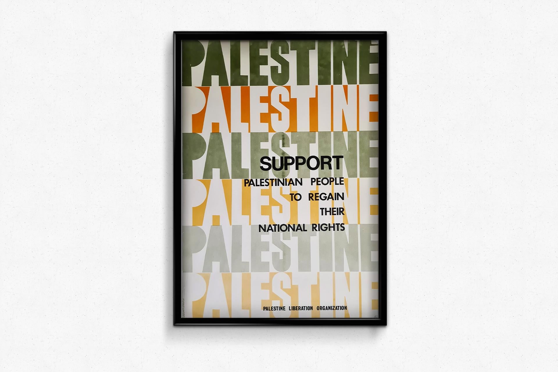 Manifesto originale del 1975 circa dell'Organizzazione per la Liberazione della Palestina - Medio Oriente 1
