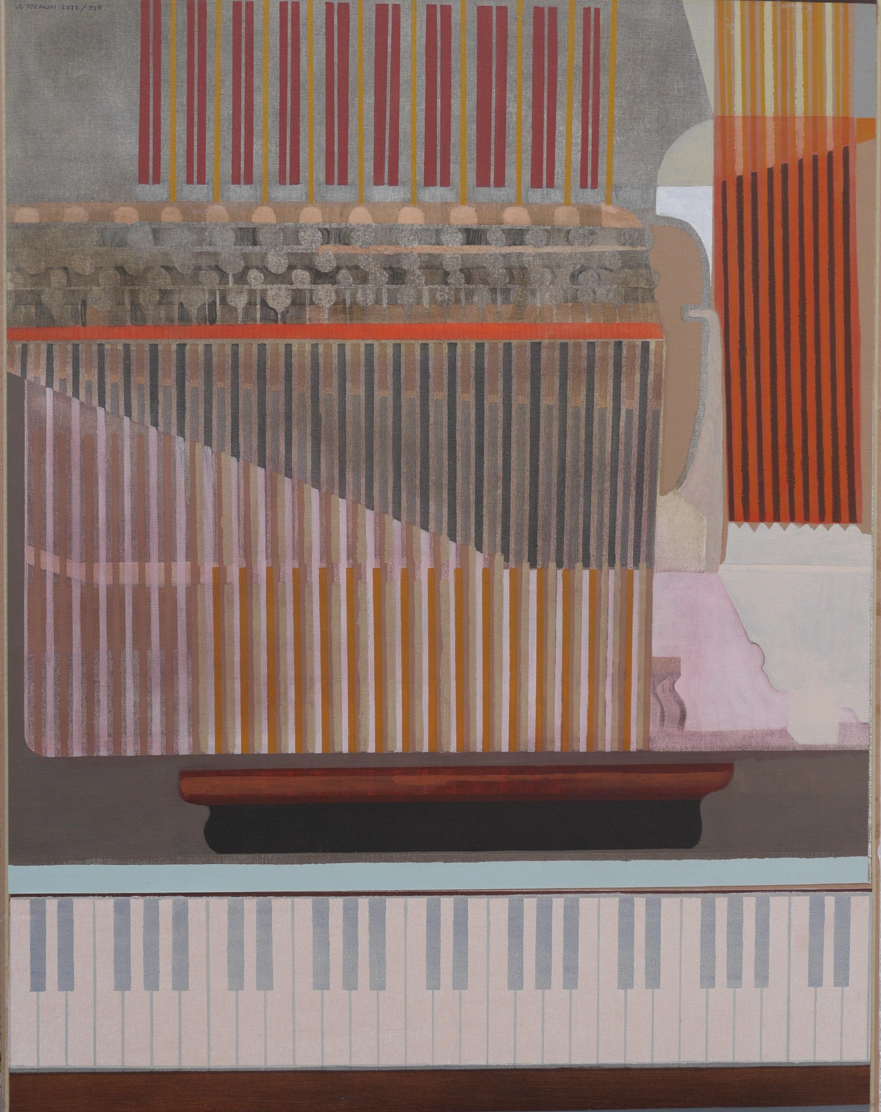 STUDY FOR THE INTERIOR OF A GRAND PIANO  - Painting by İsmail Özgür Soğancı