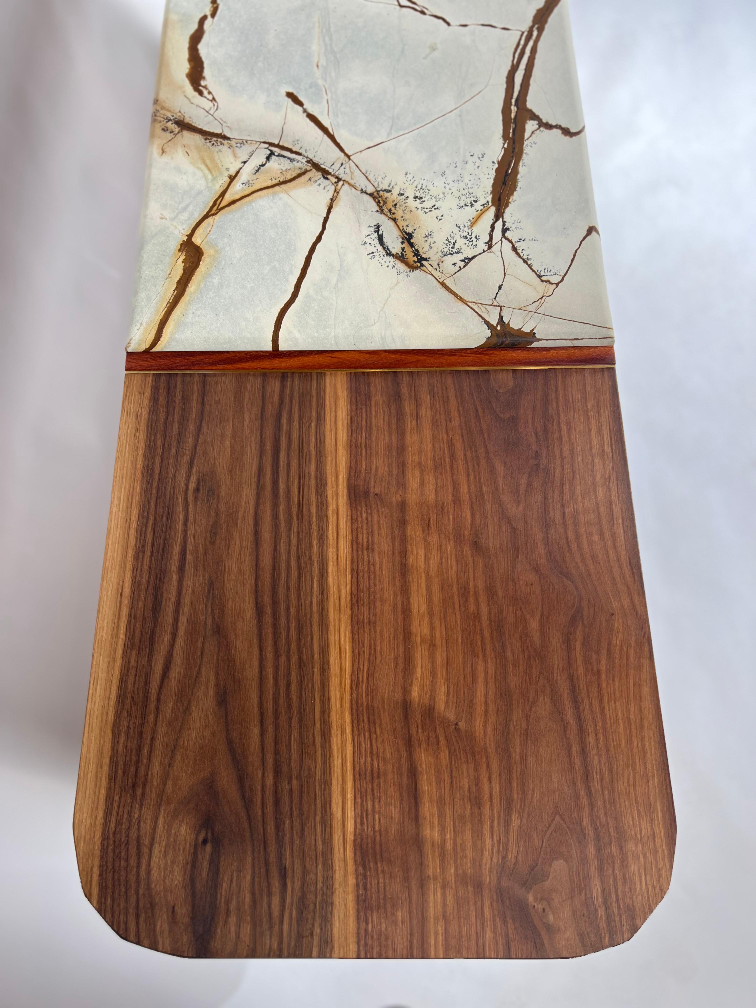 iSN-v1 Blue Roma Quartzite & Walnut Sideboard For Sale 9