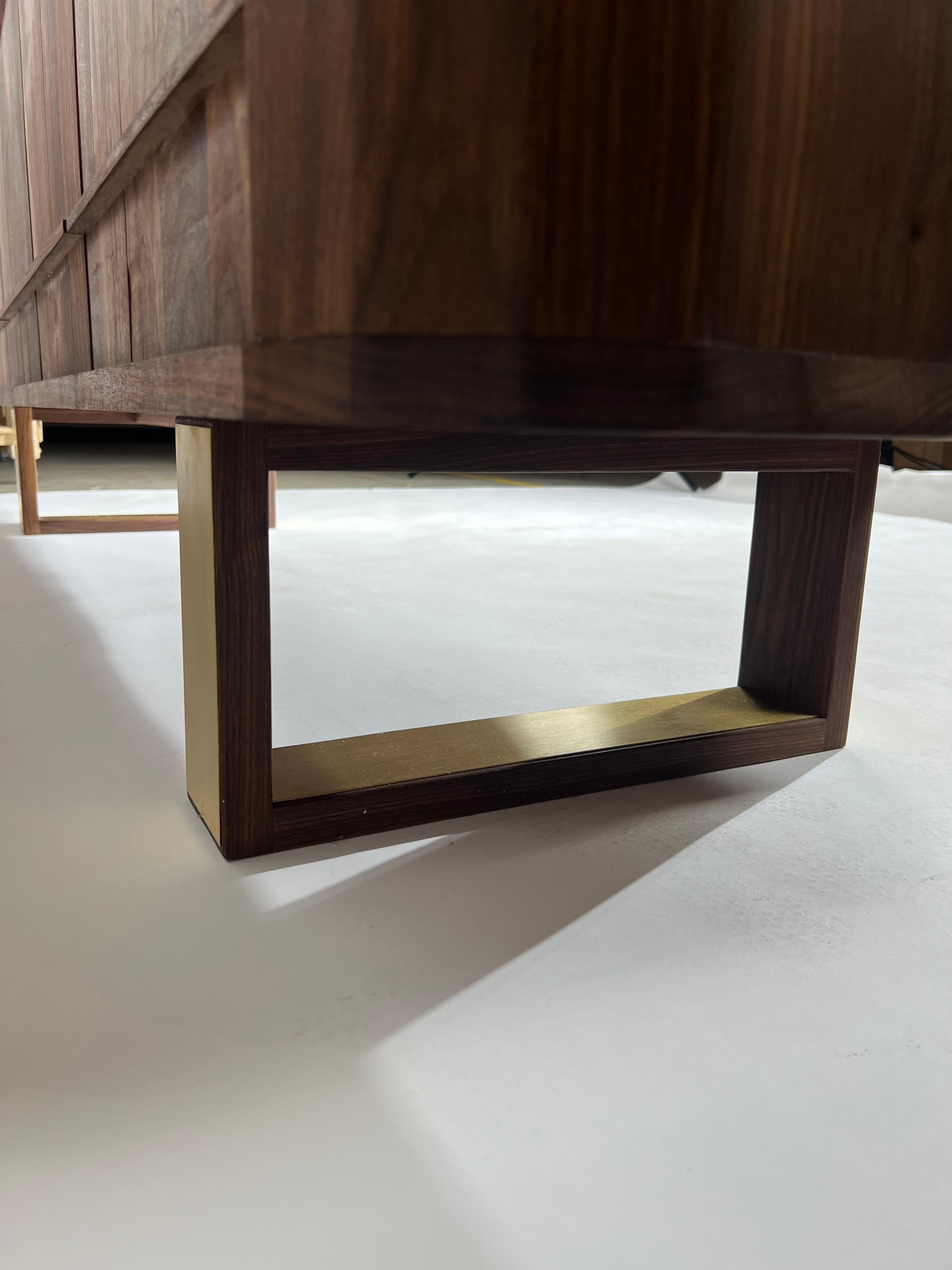 Contemporary iSN-v1 Blue Roma Quartzite & Walnut Sideboard For Sale