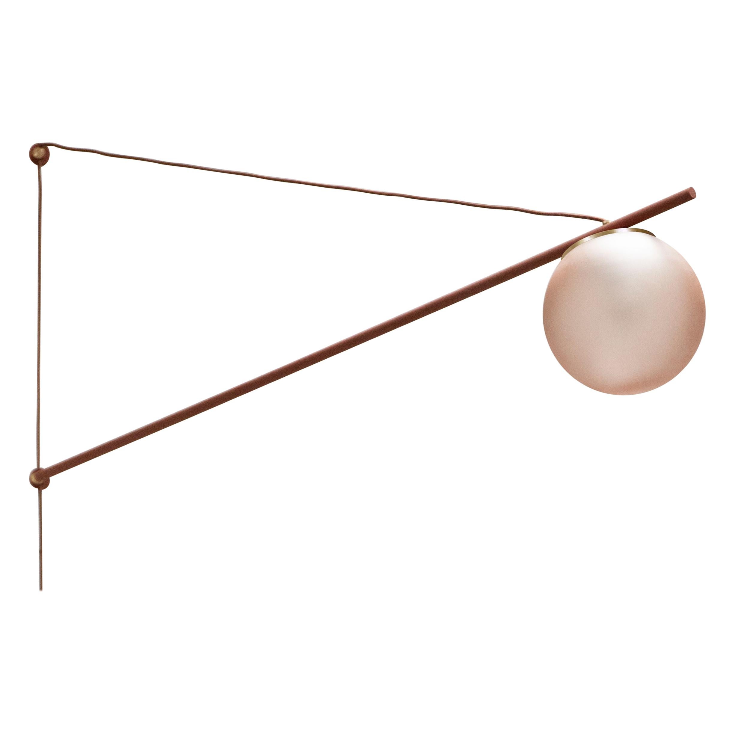 Iso Small Sconce Light in Powder Coat Colorway, washed Globe, 1st Dibs New York For Sale