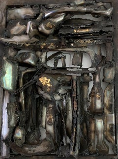 "Cosmos I & II", Isobel Folb Sokolow, Abstract Steel Metal Wall Relief Sculpture