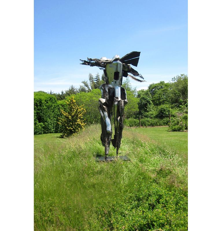 « Homme », grande sculpture abstraite en acier soudé, figurative, métal, extérieur