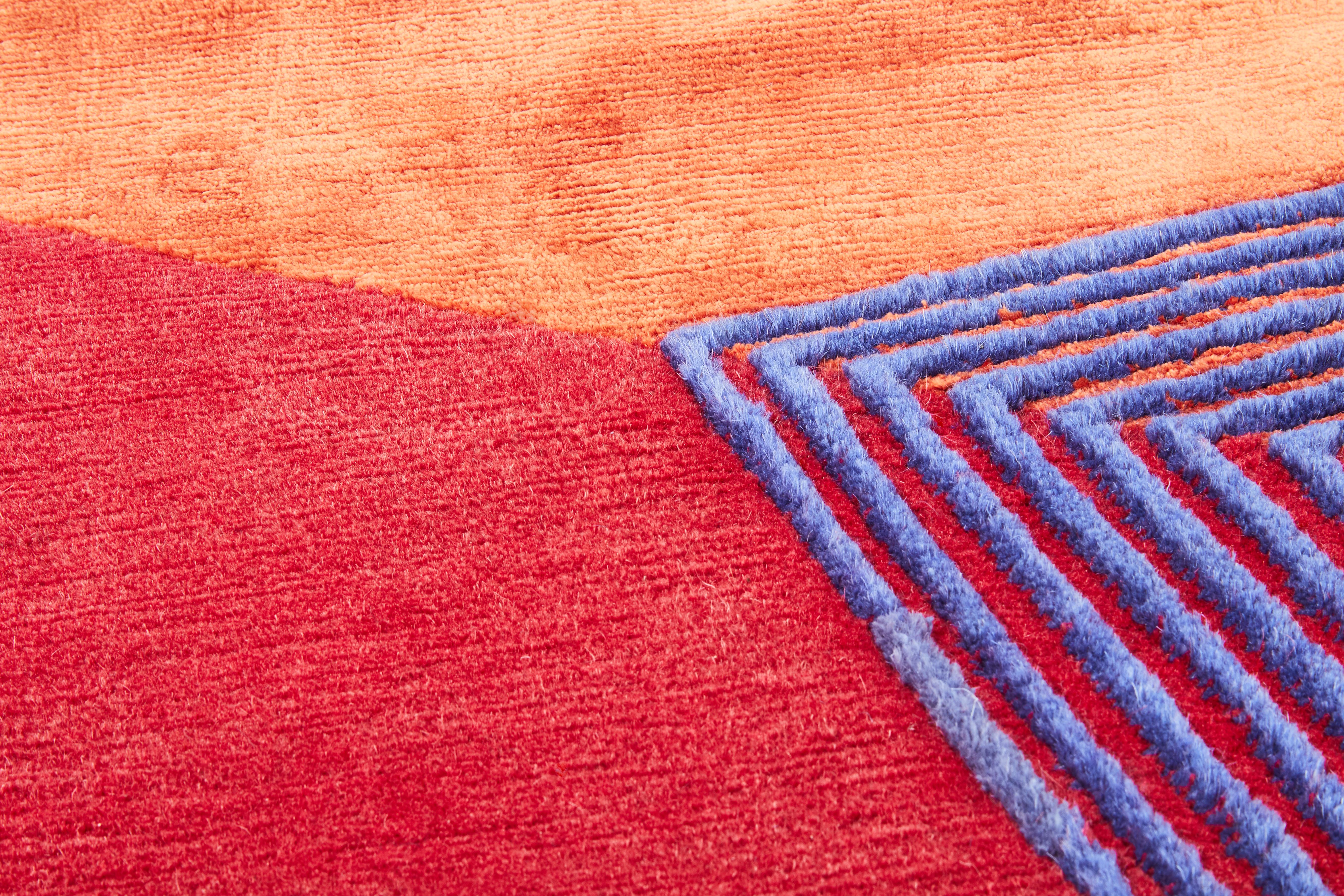 Moderne Tapis Isocaedro:: Limit Ed:: noué à la main:: 200kn:: Laine+Soie de bambou:: Lanzavecchia+Wai en vente
