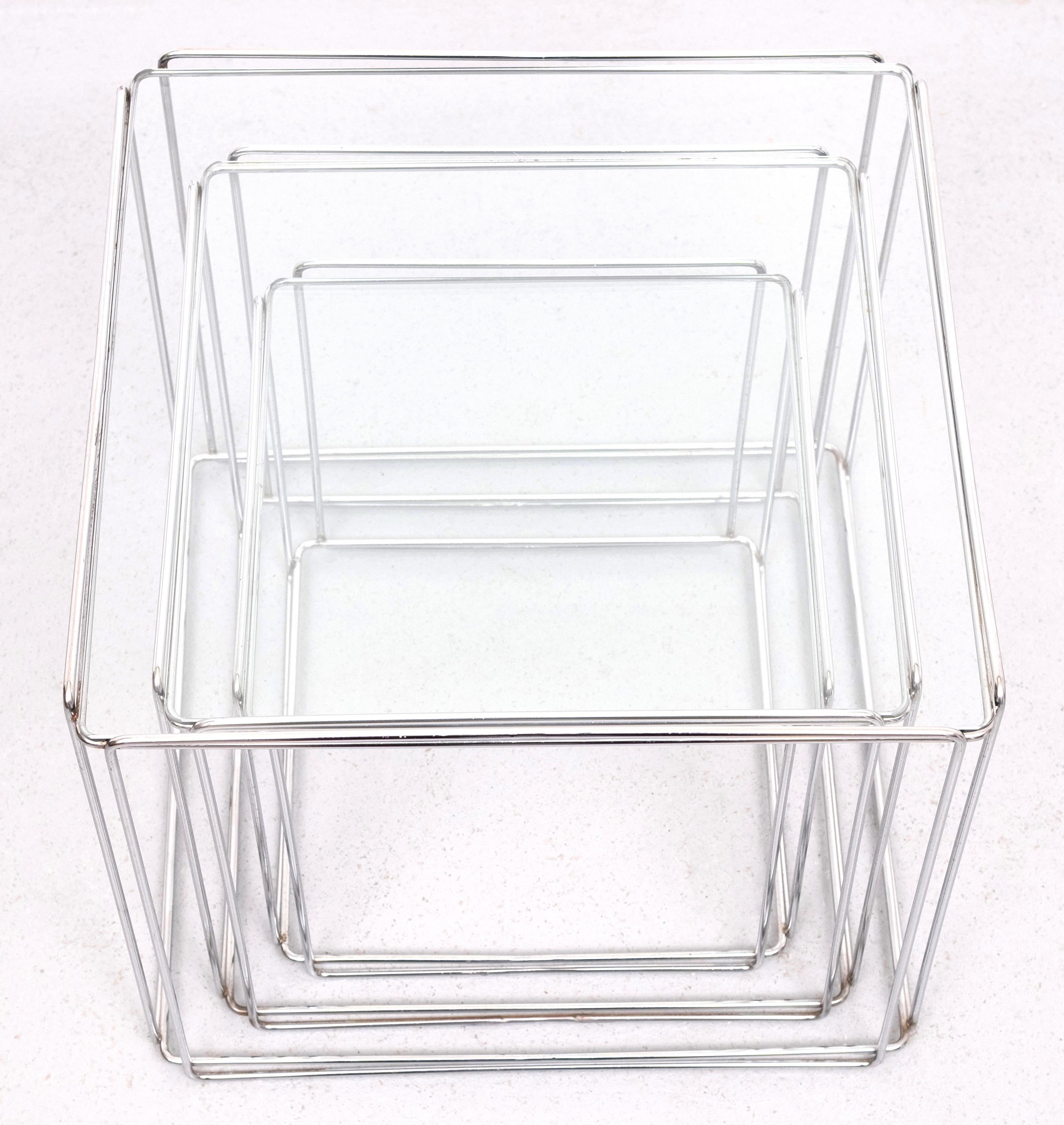 Isocèle Tables gigognes en chrome Max Sauze, 1970 France en vente 1