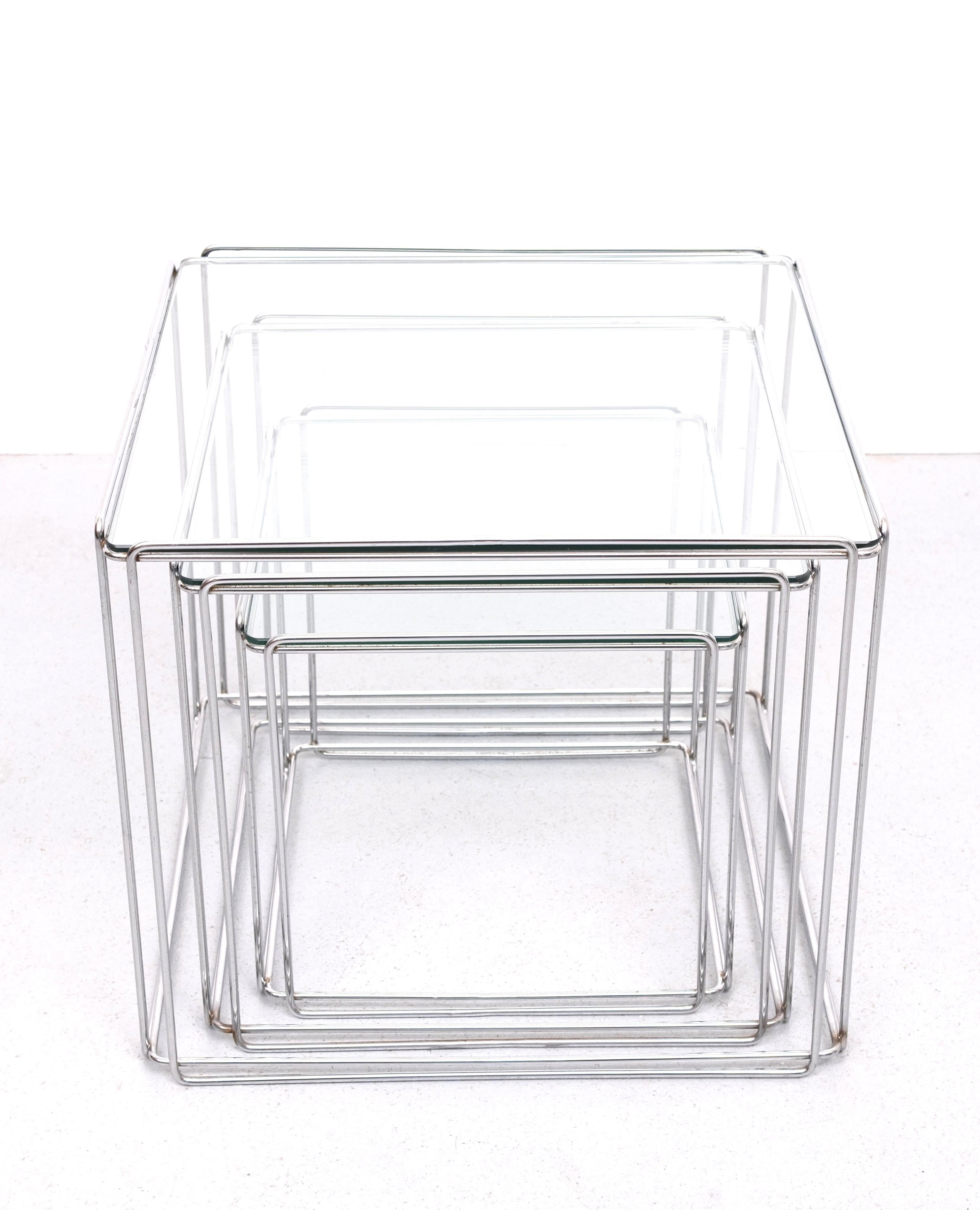 Isocèle Tables gigognes en chrome Max Sauze, 1970 France en vente 2