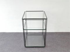 Isocele Metal and Glass Side Table by Max Sauze, France, 1970s