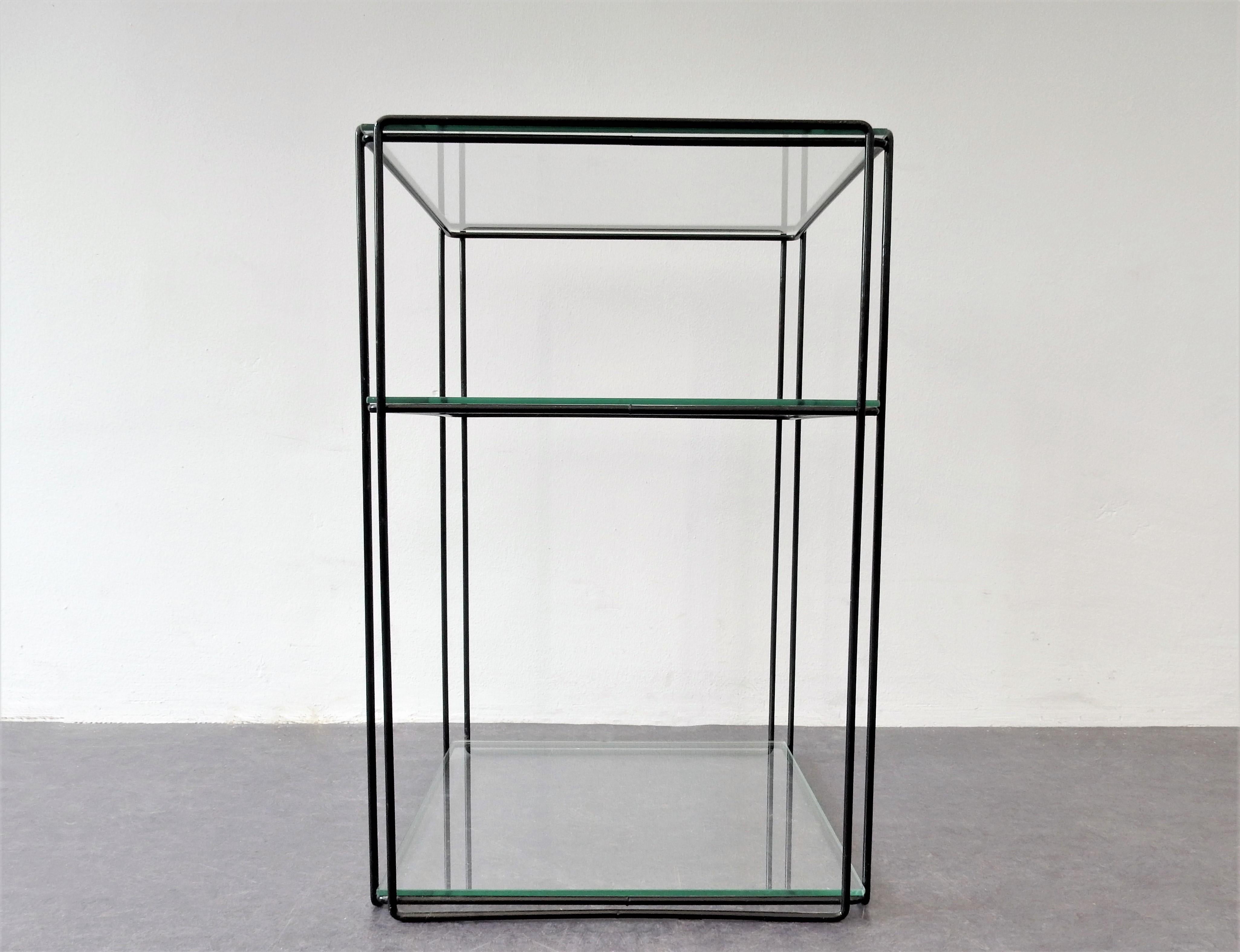 French Isocele Metal and Glass Side Table by Max Sauze, France, 1970s For Sale