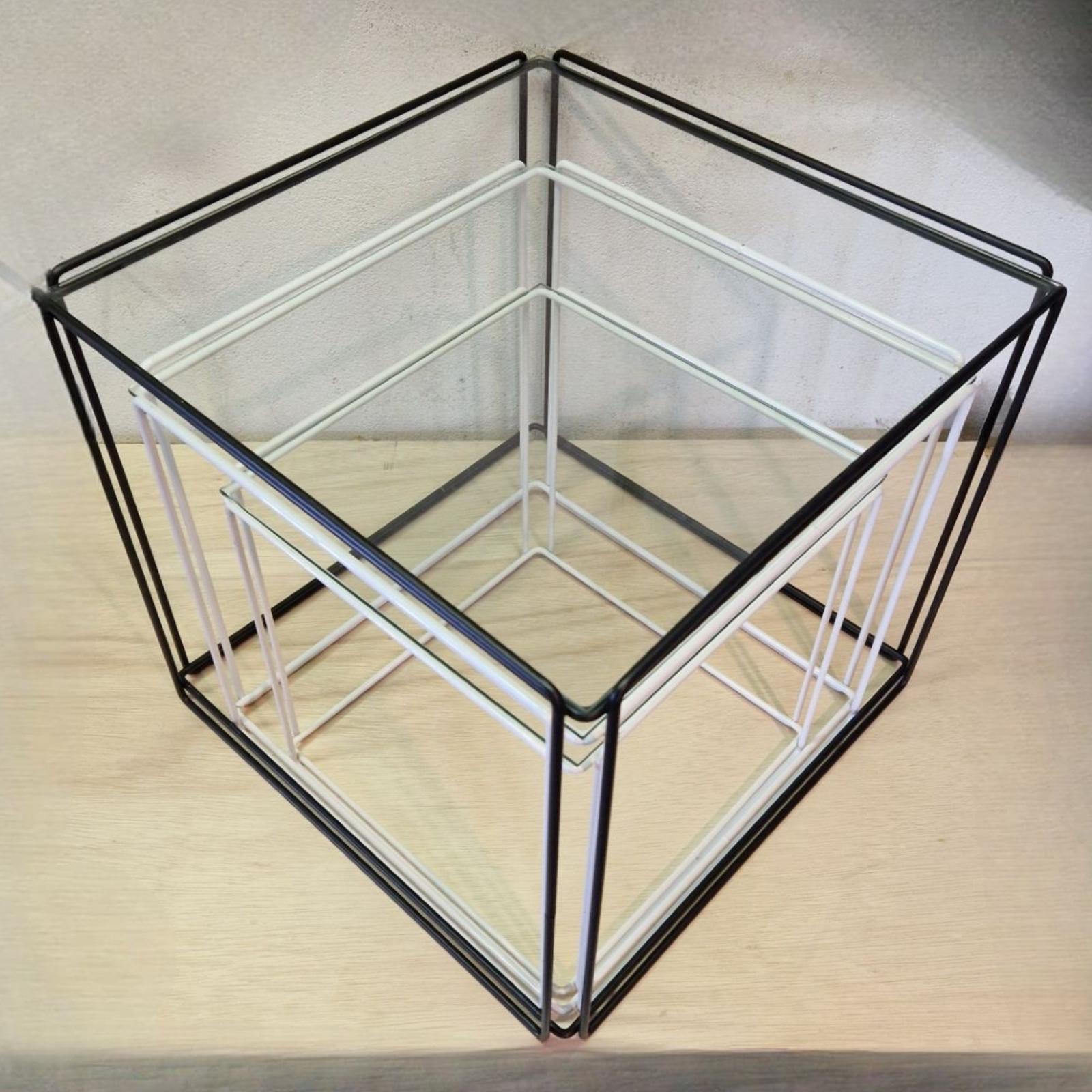 French Isocele nesting tables by Max Sauze, France 1970s For Sale