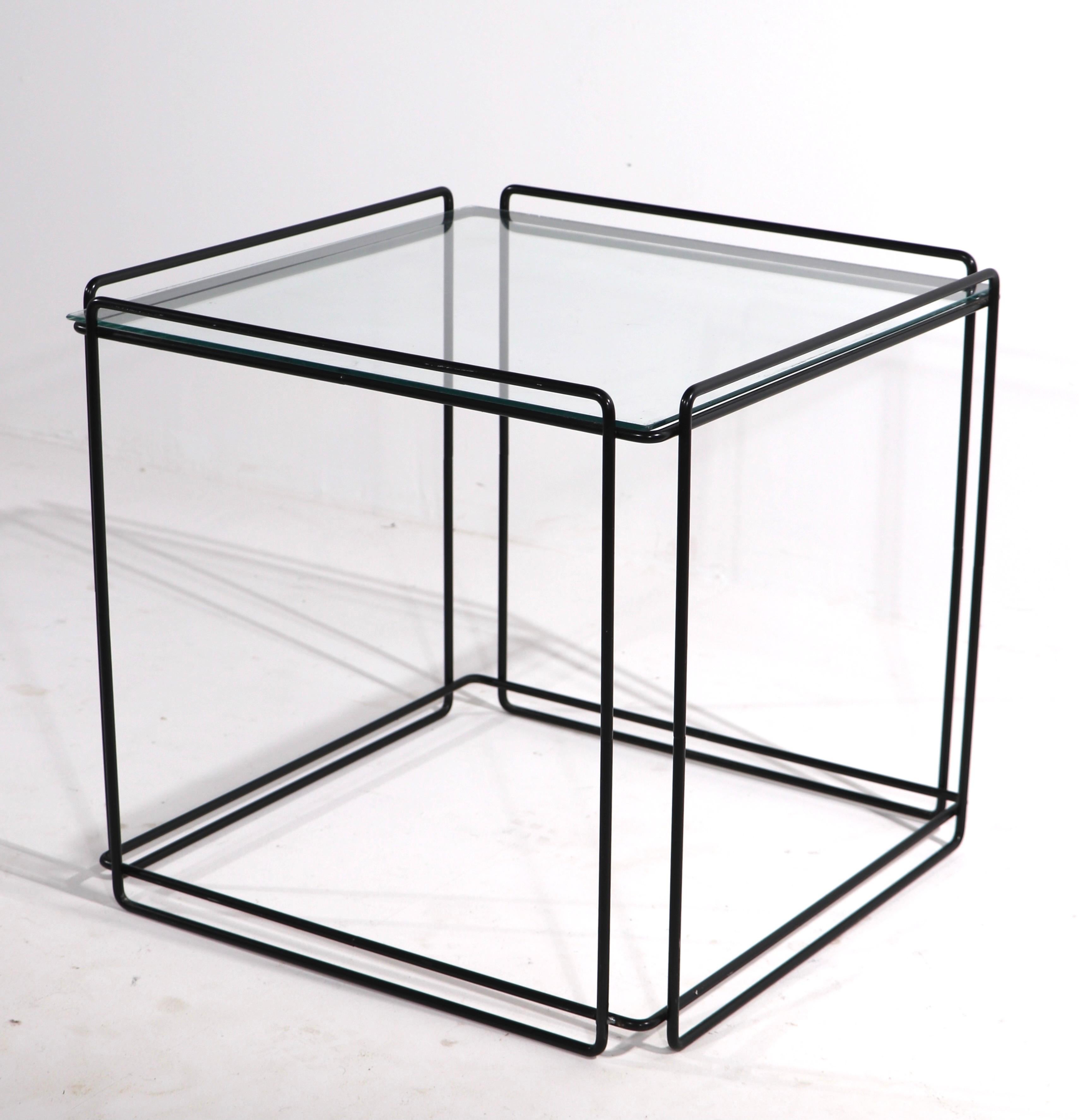 Isoceles Metal and Glass Table by Max Sauze for Attro France  3