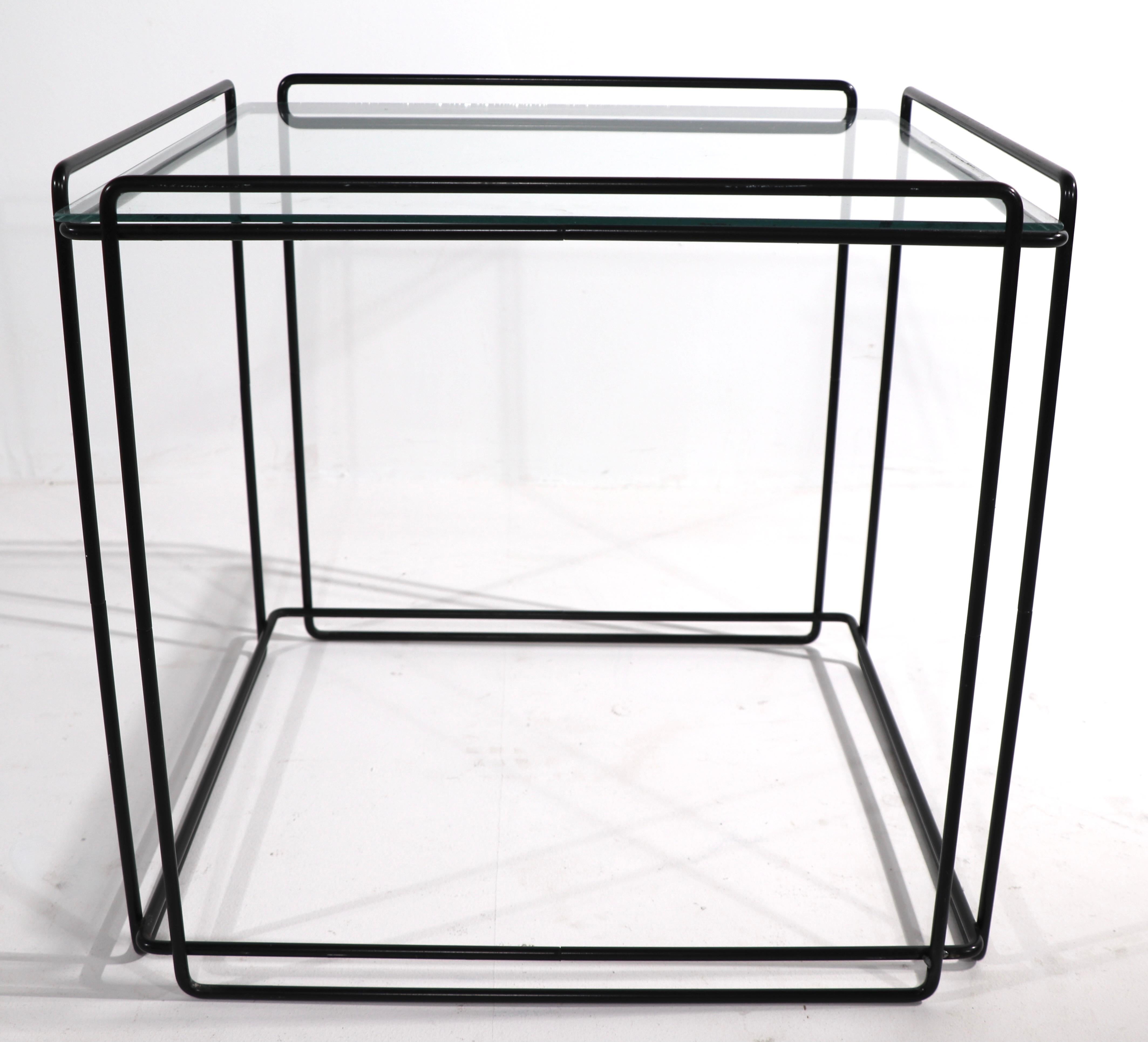 Isoceles Metal and Glass Table by Max Sauze for Attro France  2