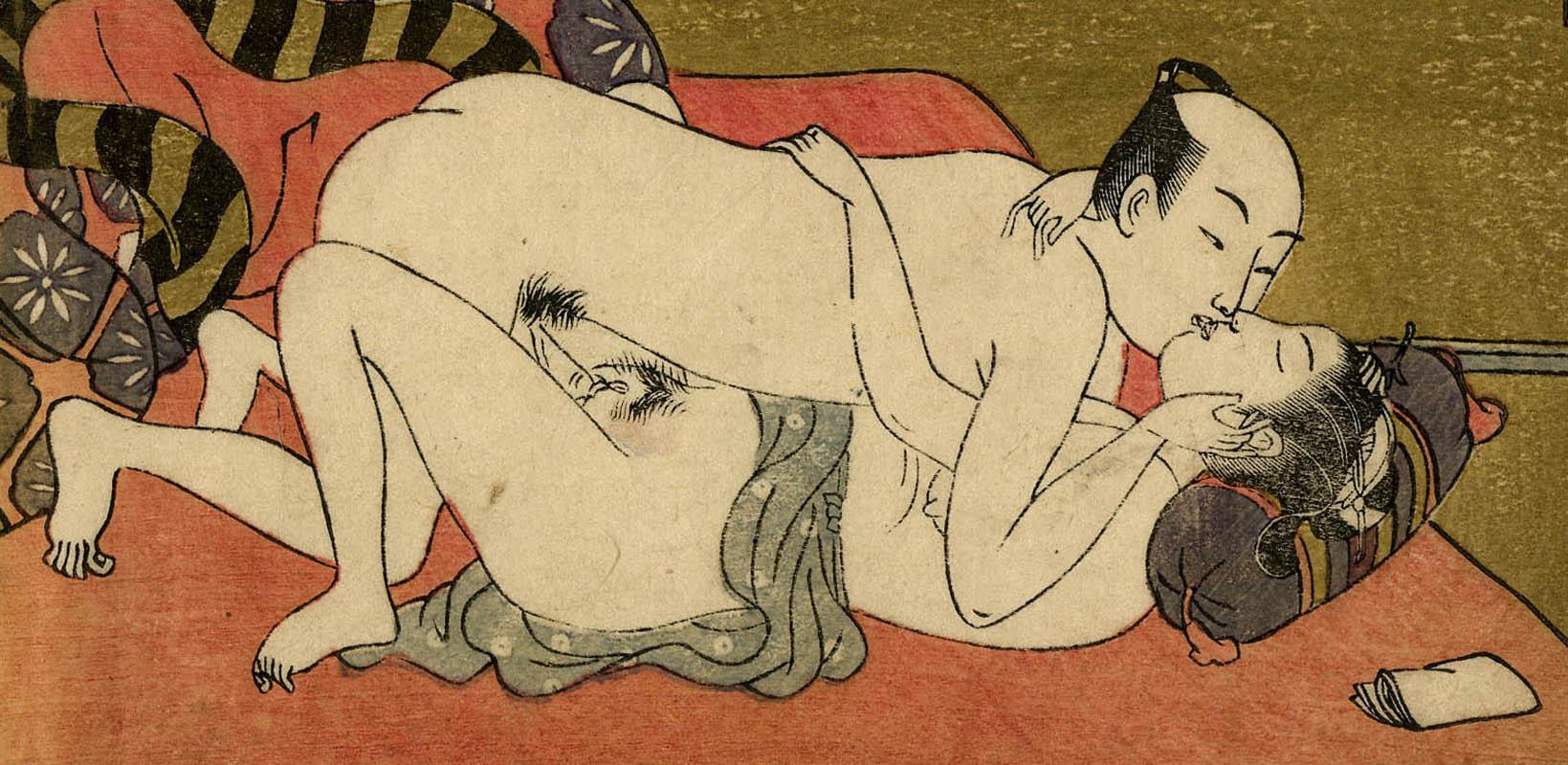Shunga: Twelve Signs of the Zodiac - Goat - Other Art Style Print by Isoda Koryusai