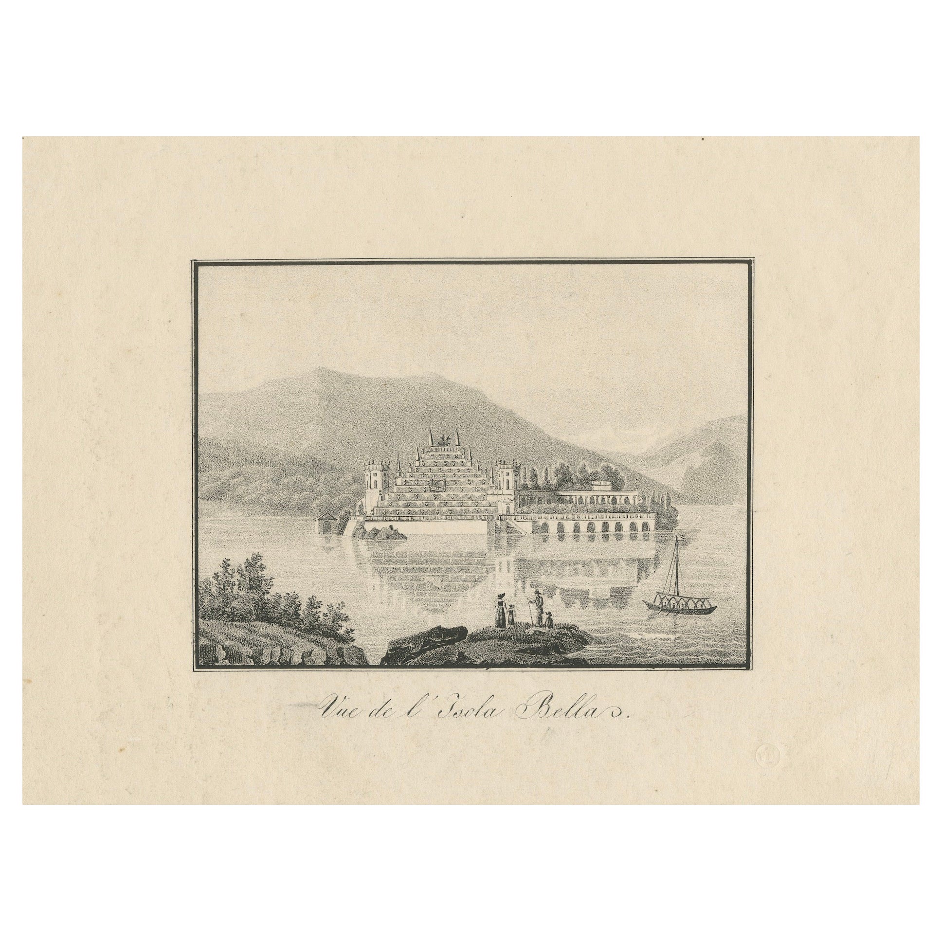 Isola Bella Italy – Antique Lake Maggiore Lithograph View (c.1830)