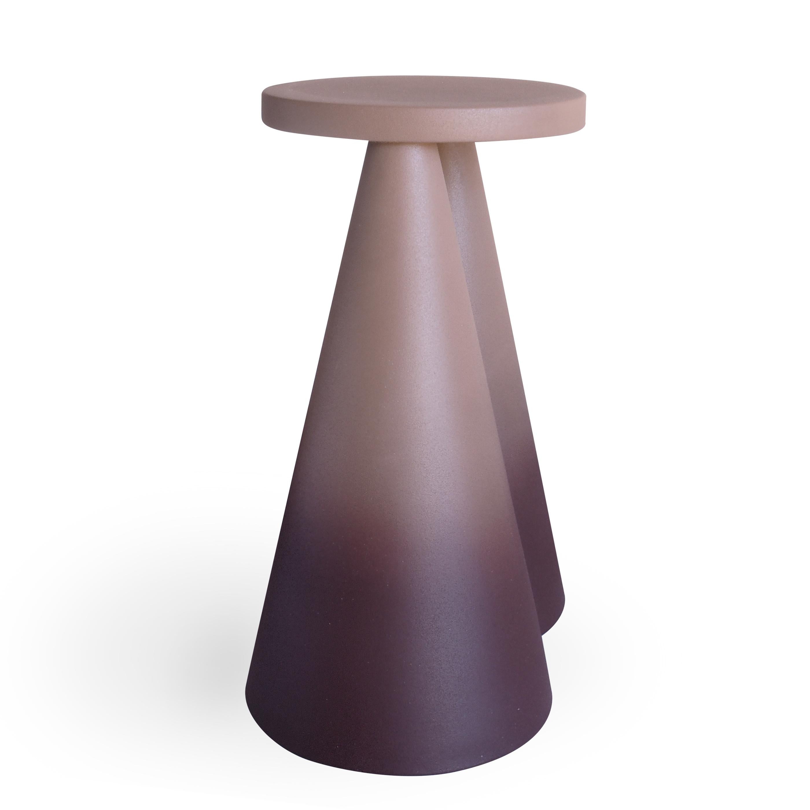 Modern Isola /Ceramic Conic Side Table /Chocolate, Designed by Cara /Davide for Portego For Sale