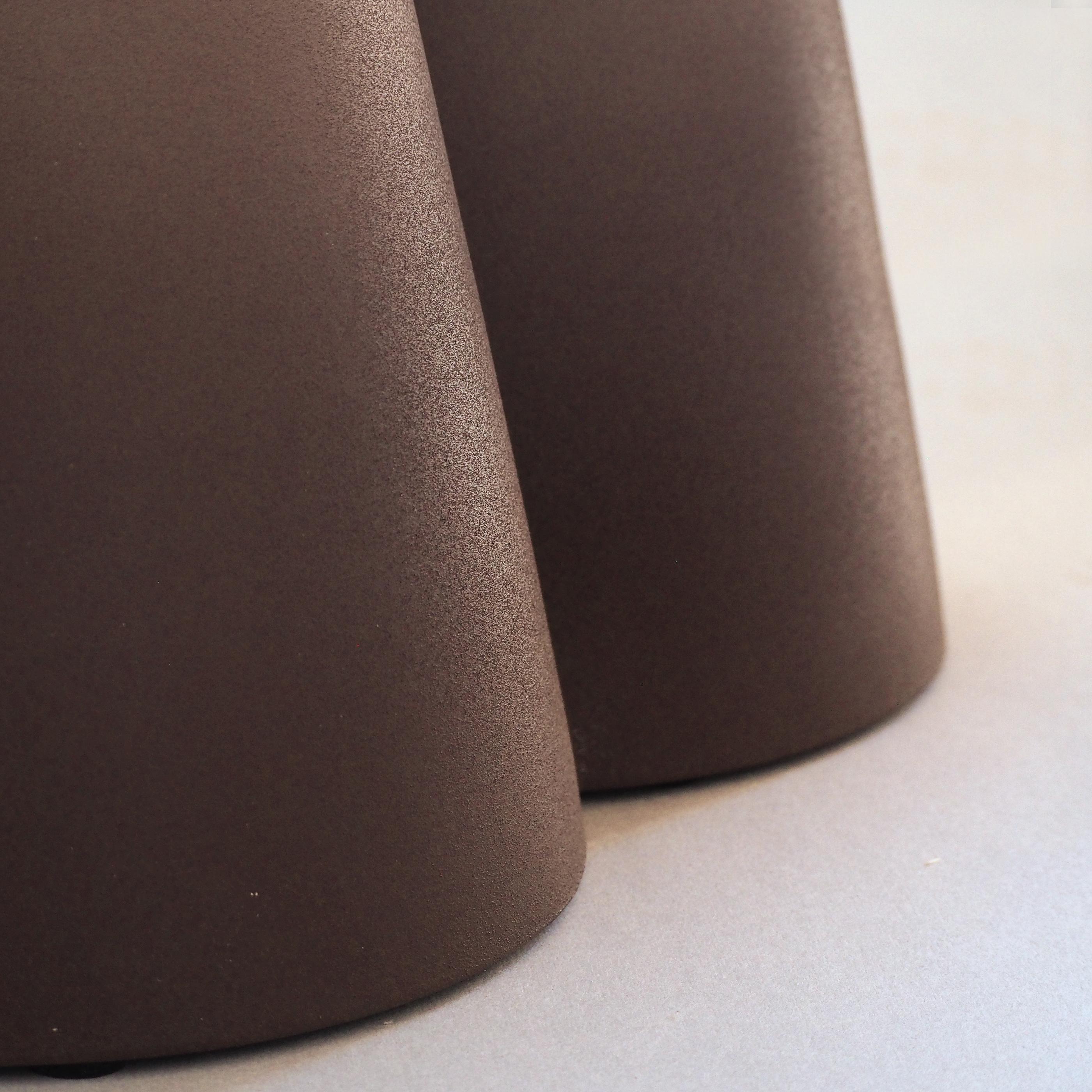 Italian Isola /Ceramic Conic Side Table /Chocolate, Designed by Cara /Davide for Portego For Sale