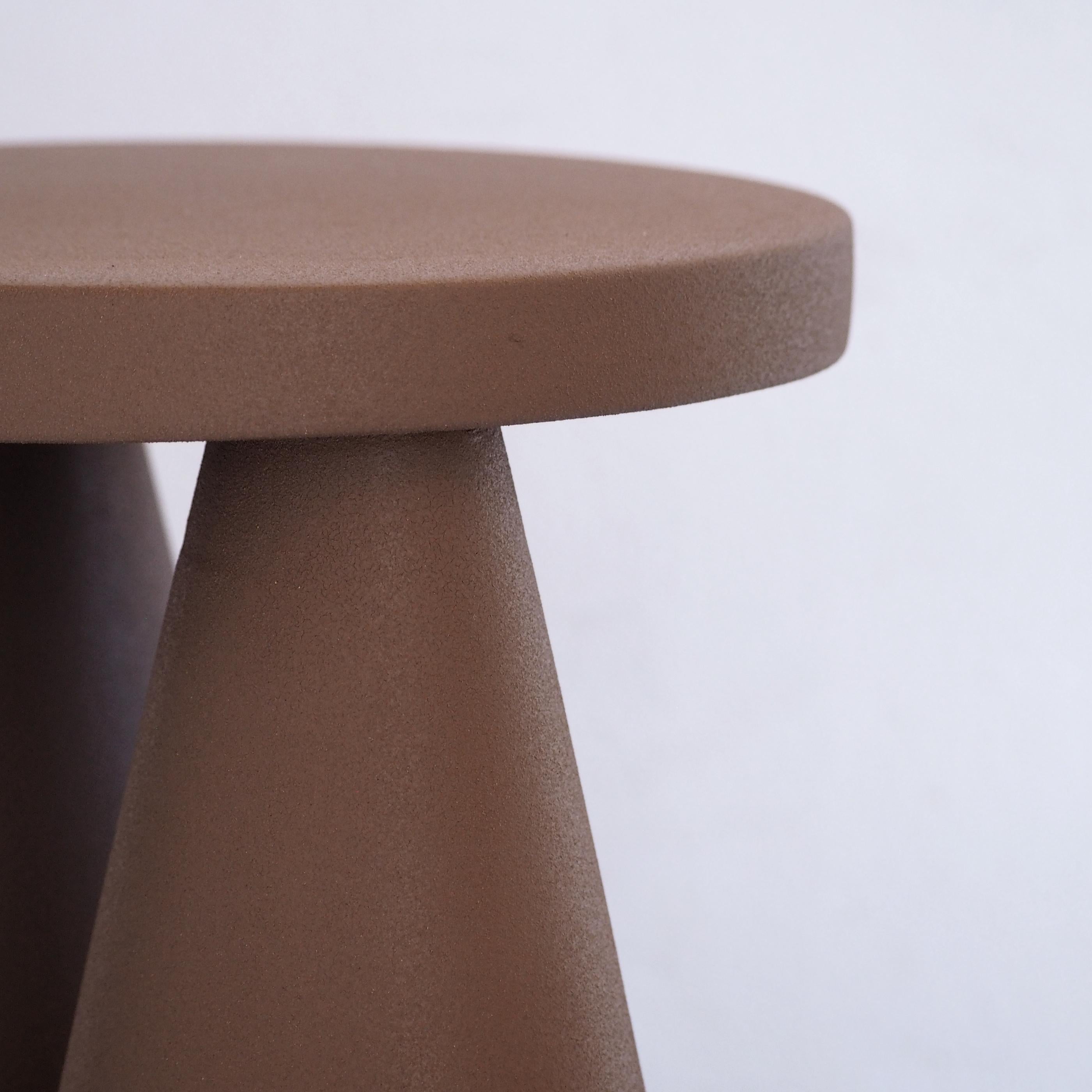 Isola /Ceramic Conic Side Table /Chocolate, Designed by Cara /Davide for Portego In New Condition For Sale In Stienta, IT